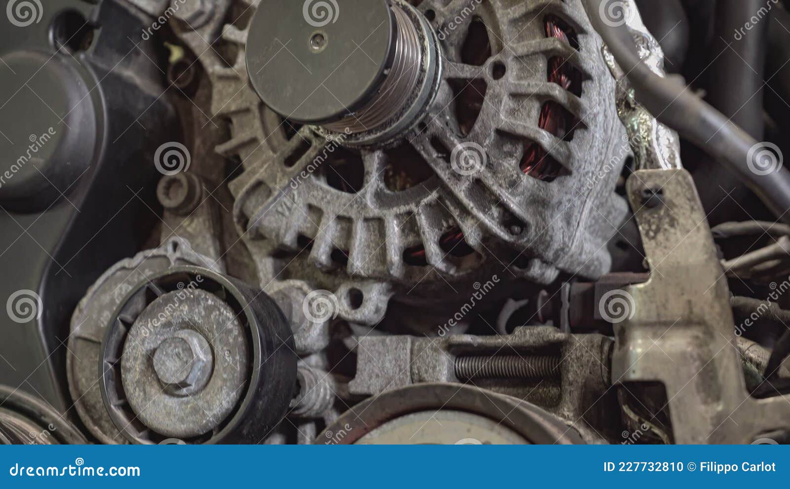 Alternator car engine 2 stock footage. Video of engineering 227732810