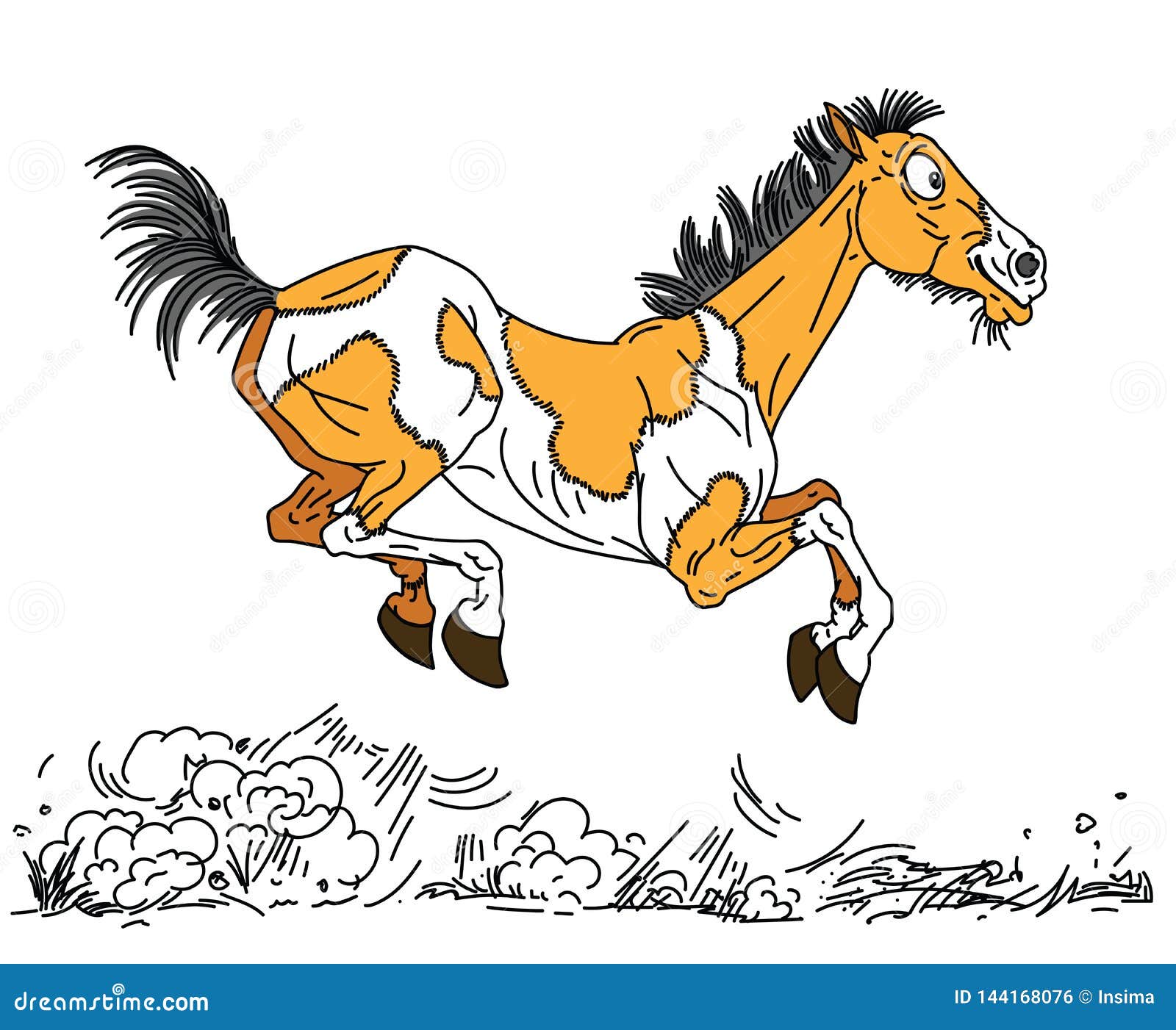 Altes Pferd Der Glucklichen Karikatur Das Frei Lauft Vektor Abbildung Illustration Von Mustang Glucklich 144168076