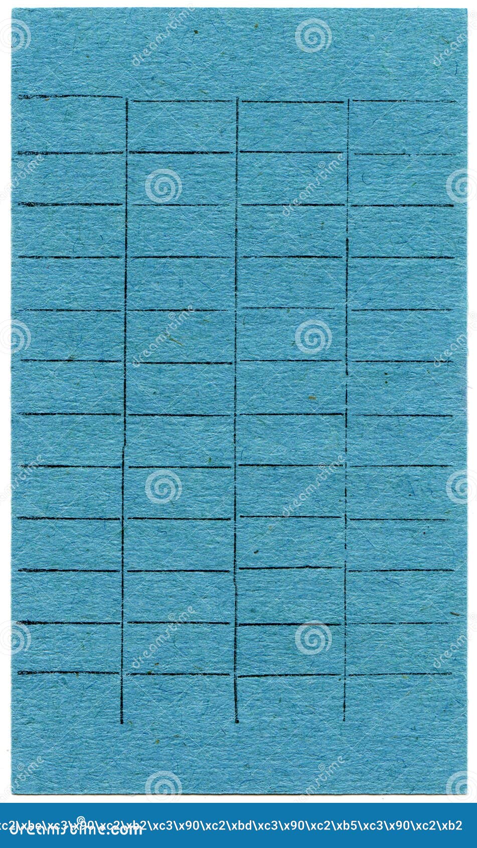 Altes und abgenutztes blaues Papier. Antikes blaues Papier mit schwarzen Zeilen