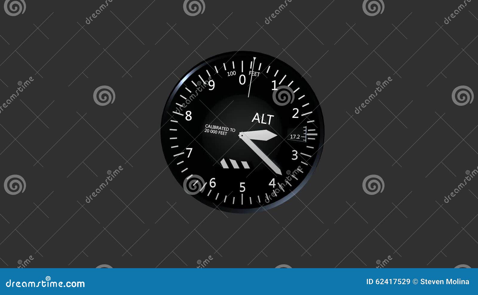 Altimeter indicator. stock video. Video of background 62417529