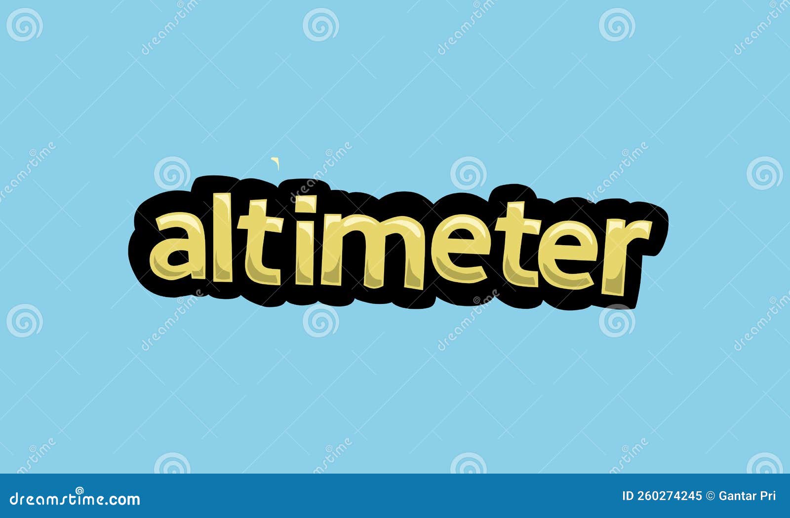 ALTIMETER Writing Vector Design on a Blue Background Stock Illustration