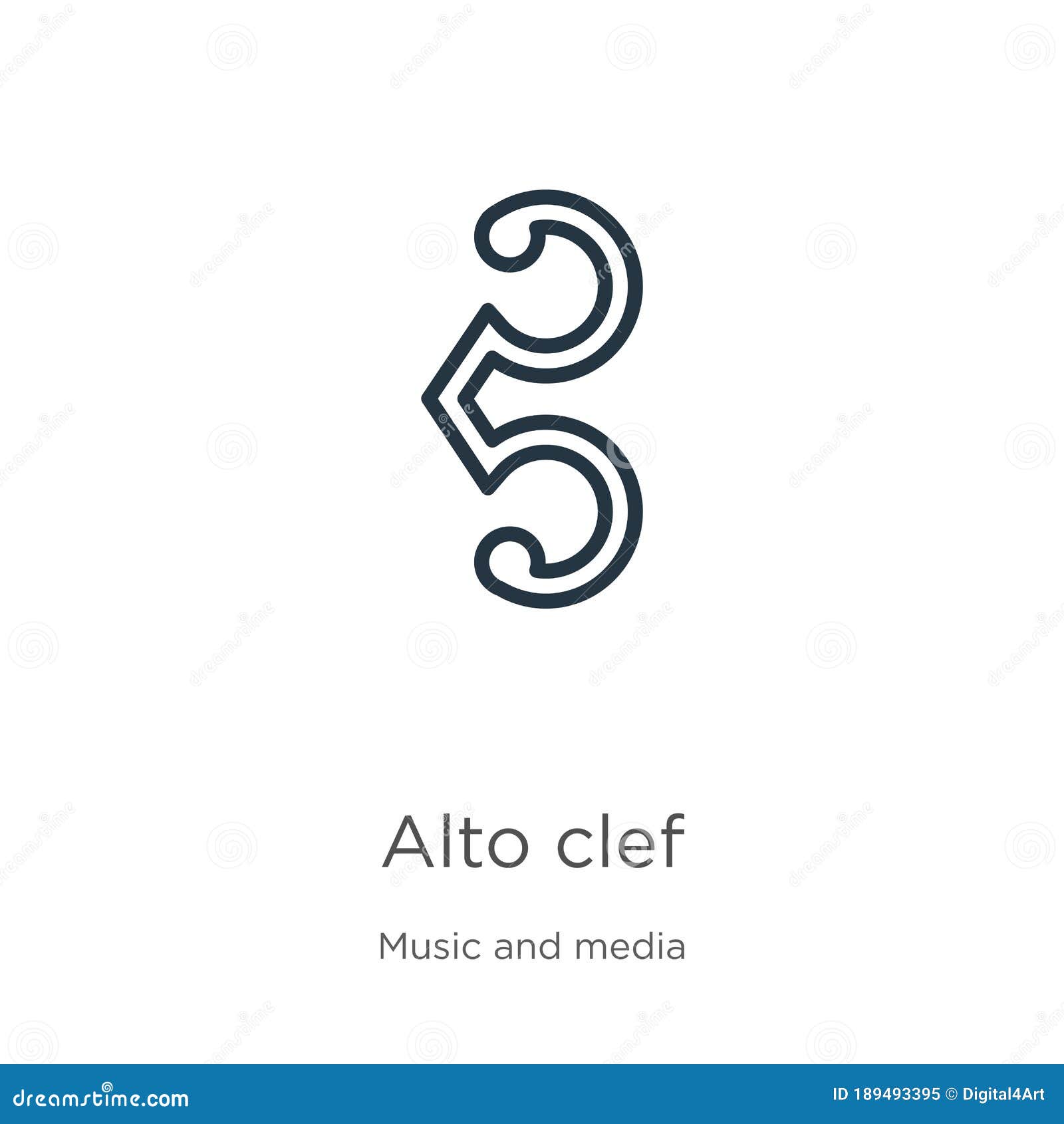 Alto Clef Icon. Thin Linear Alto Clef Outline Icon Isolated on White  Background from Music and Media Collection Stock Vector - Illustration of  icon, concert: 189493395