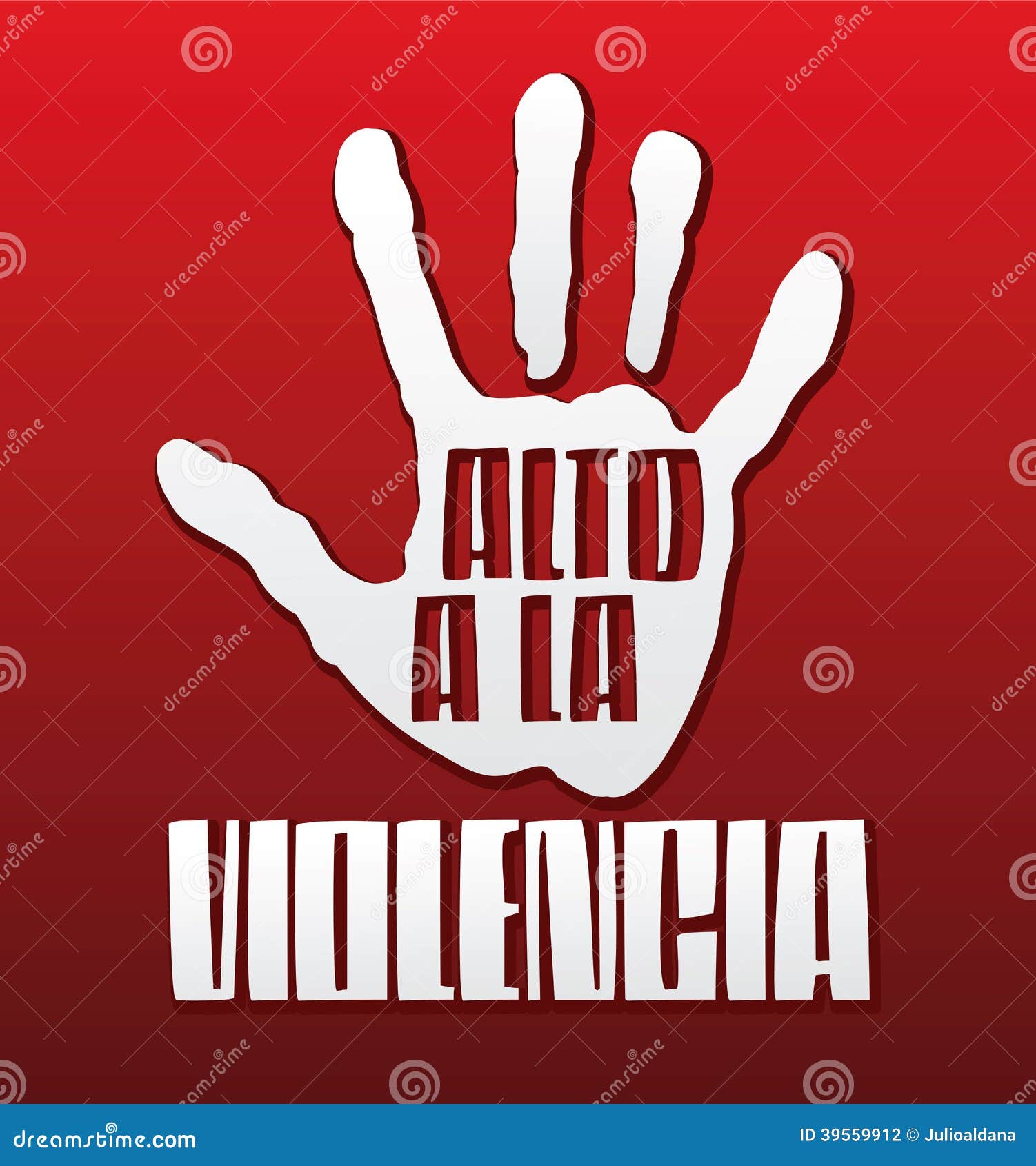 alto a la violencia - stop violence spanish text