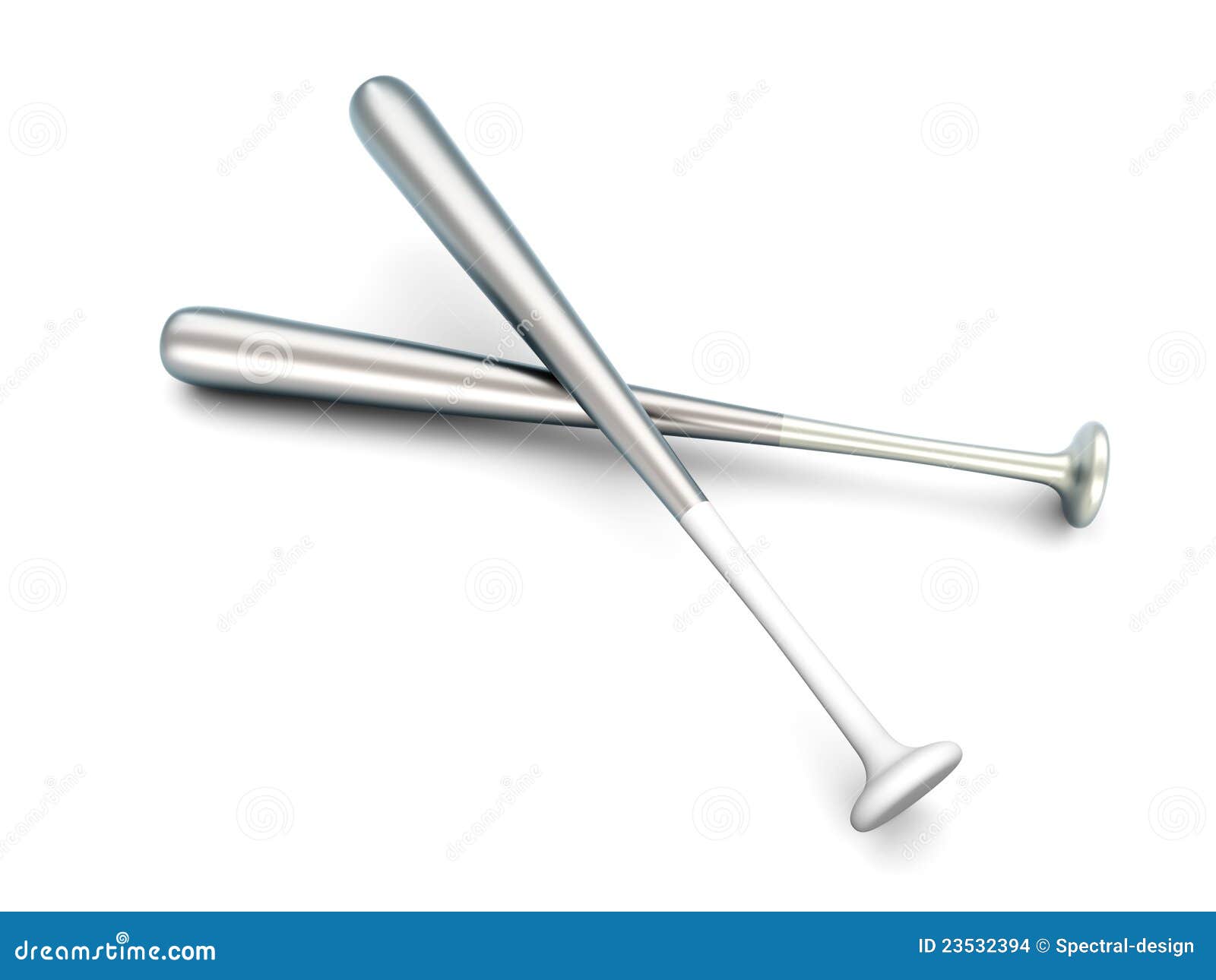 Aluminium Baseball Bats stock illustration. Illustration of white
