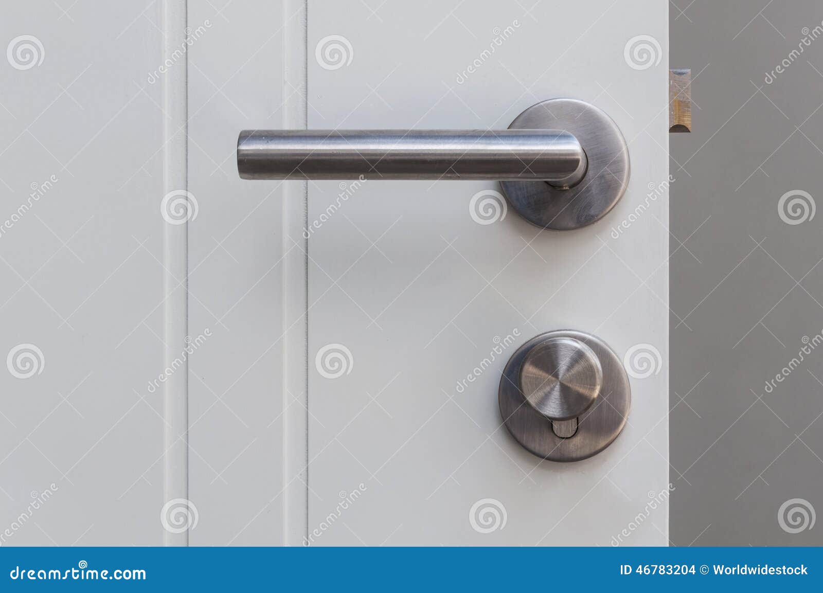 Aluminium door knob stock photo. Image of hole, knock 46783204