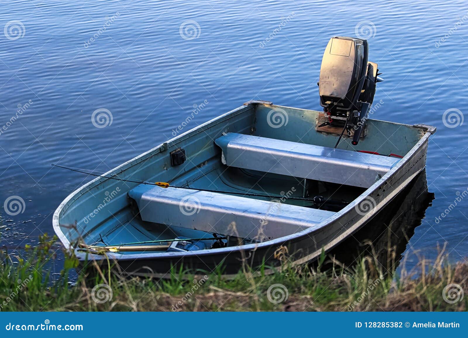 An Aluminium Fishing Boat at the Shore Stock Photo - Image of fishing,  canada: 128285382