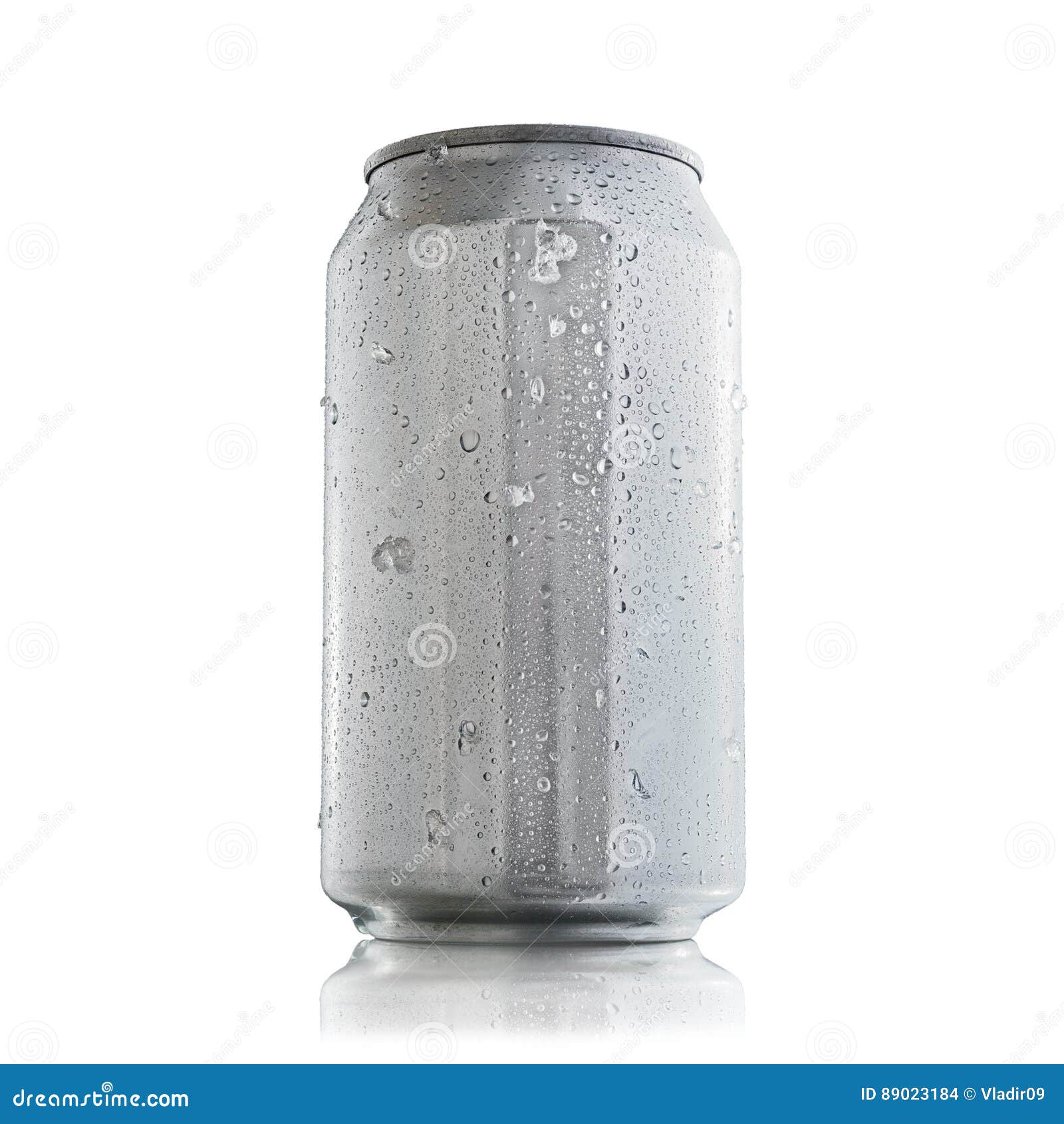 aluminum can with condensation drops for mock up
