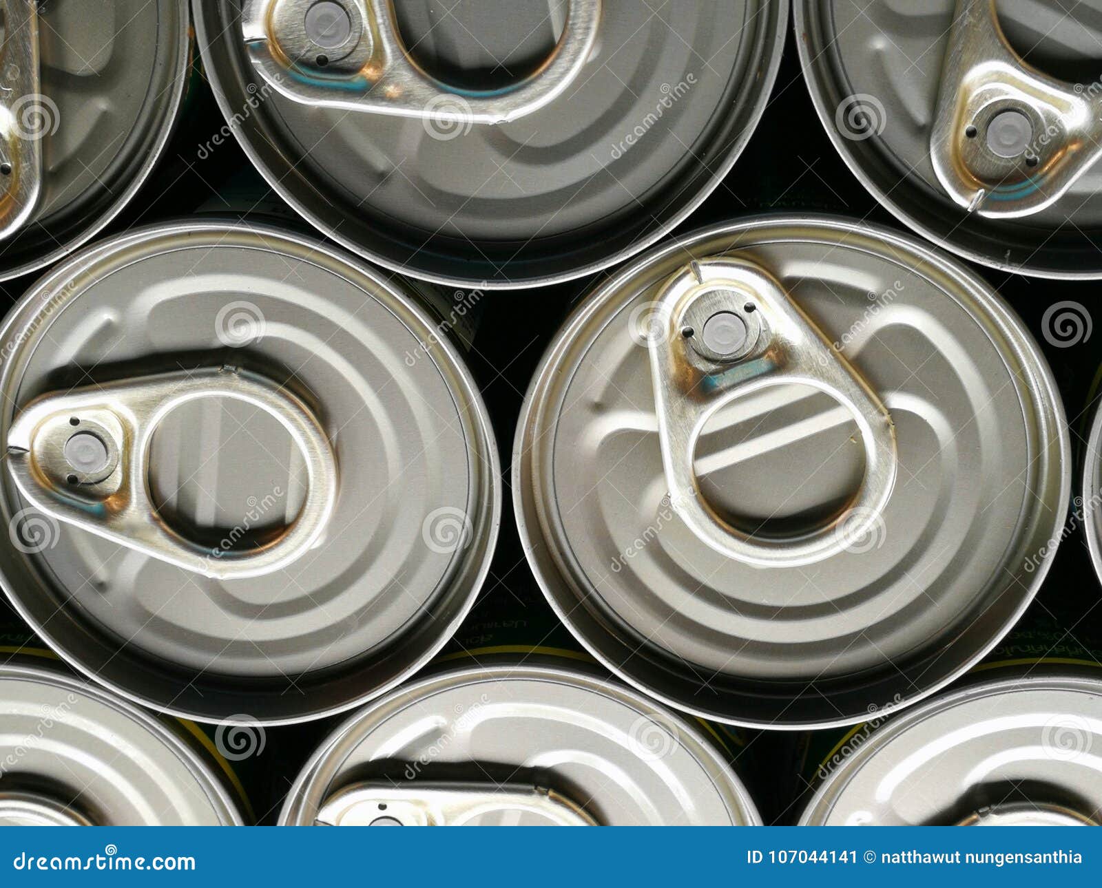 Aluminum Cans with Keys Closeup,Pattern from Much of Drinking Cans of Beer Stock Image Image