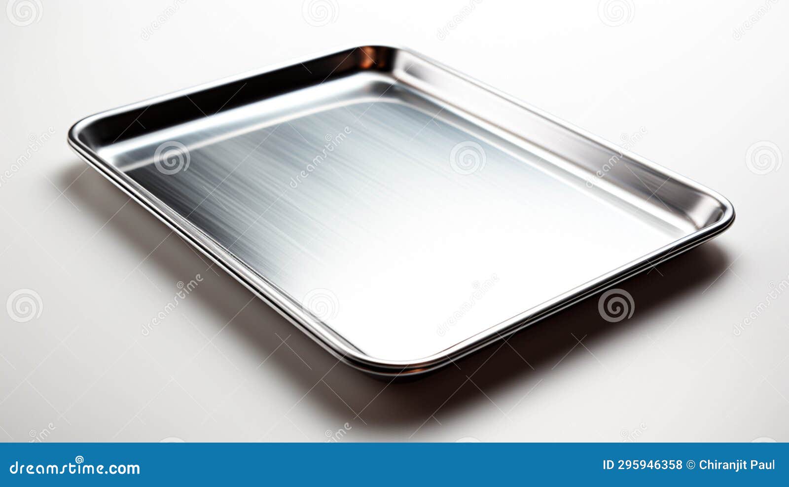 Aluminum Embossed Tray Isolated on White Background Stock Photo Image