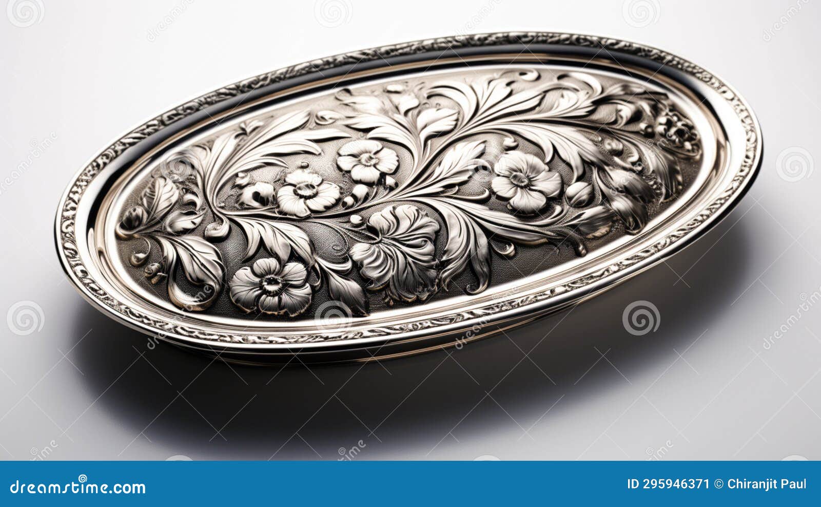 Aluminum Embossed Tray Isolated on White Background Stock Image Image