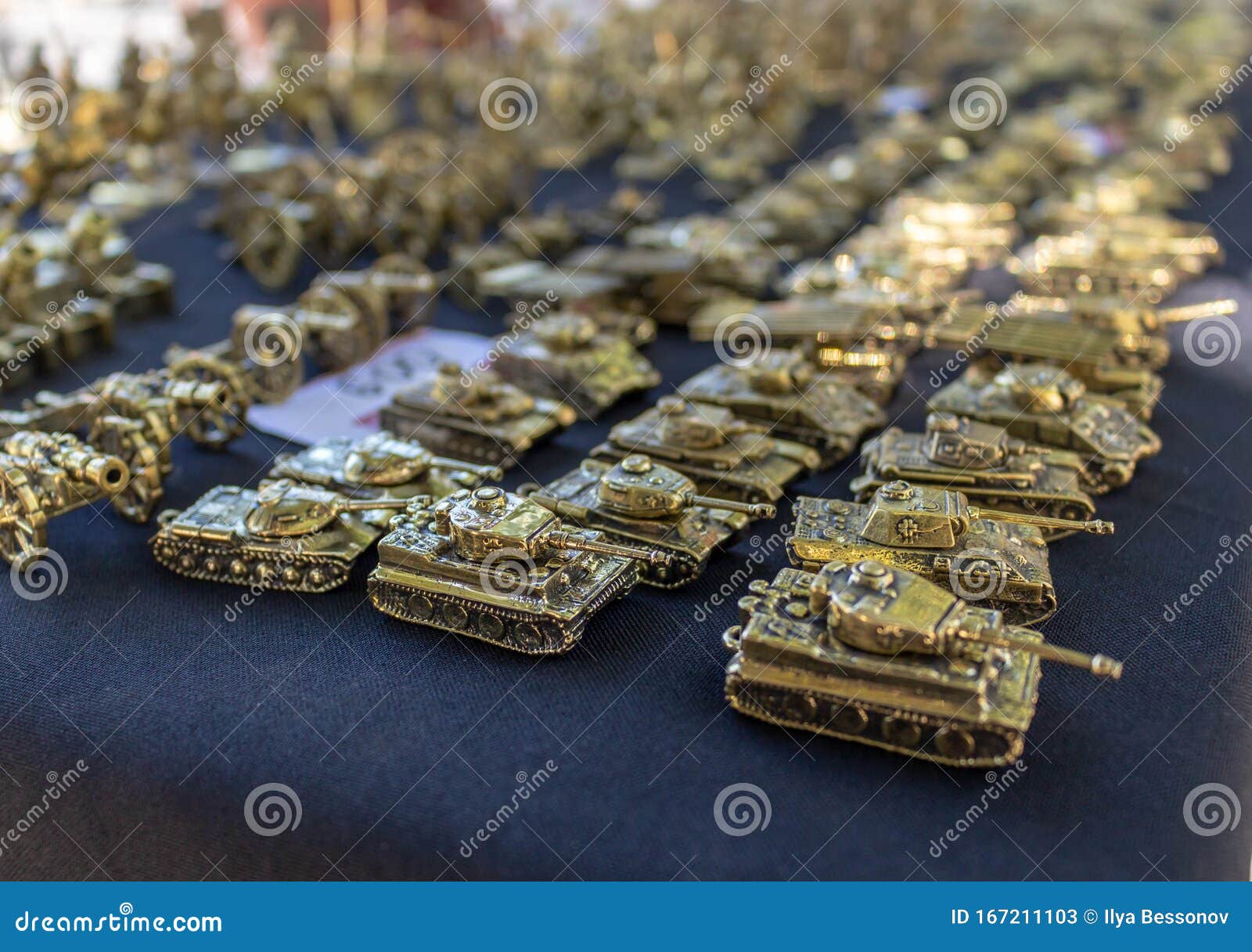 Aluminum Figures Fascist Tanks on the Table for Sale To Tourists Stock Image Image of medium: