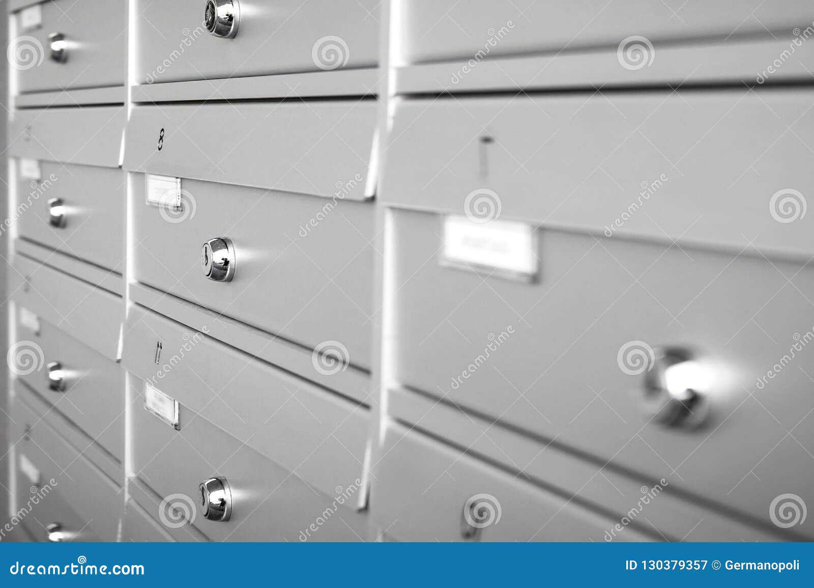 Aluminum mail boxes stock image. Image of drawer, deposit ...