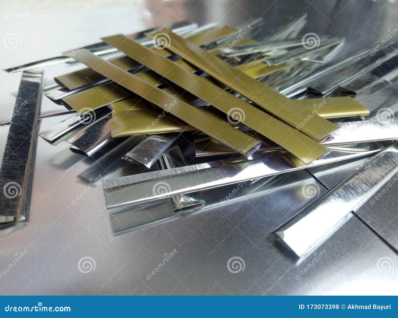 Aluminum Metal Debris from Industrial Cutting Stock Photo - Image of