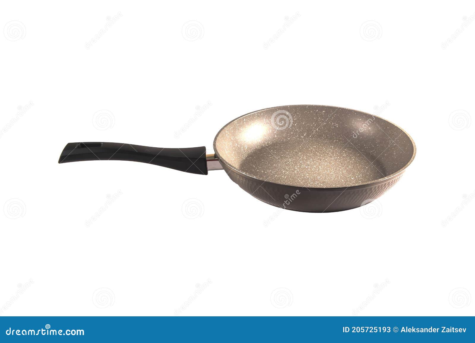 Aluminum Pan with Ceramic Coating Isolated on a White Background Stock