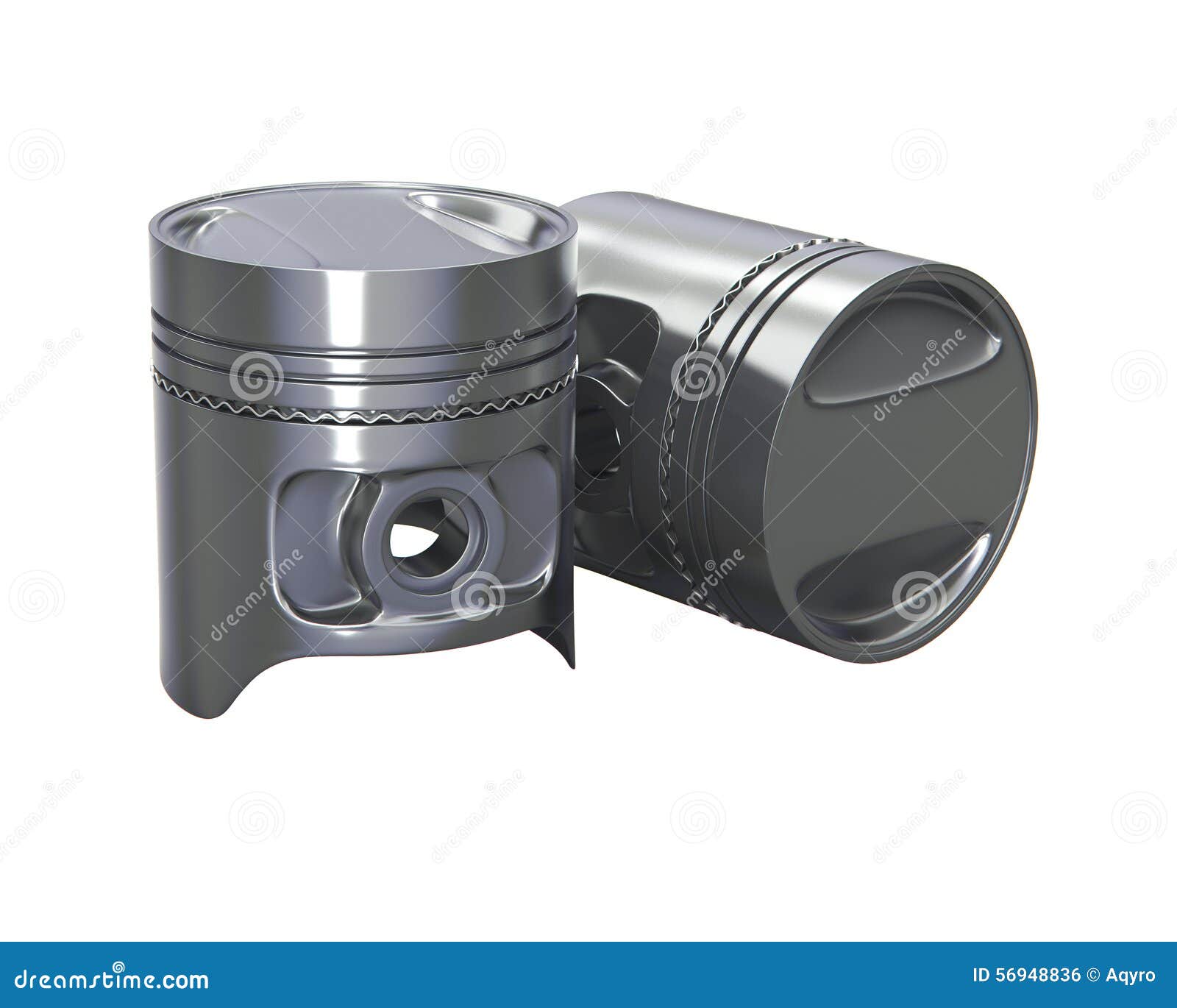 Aluminum pistons 3d model stock illustration. Illustration of model