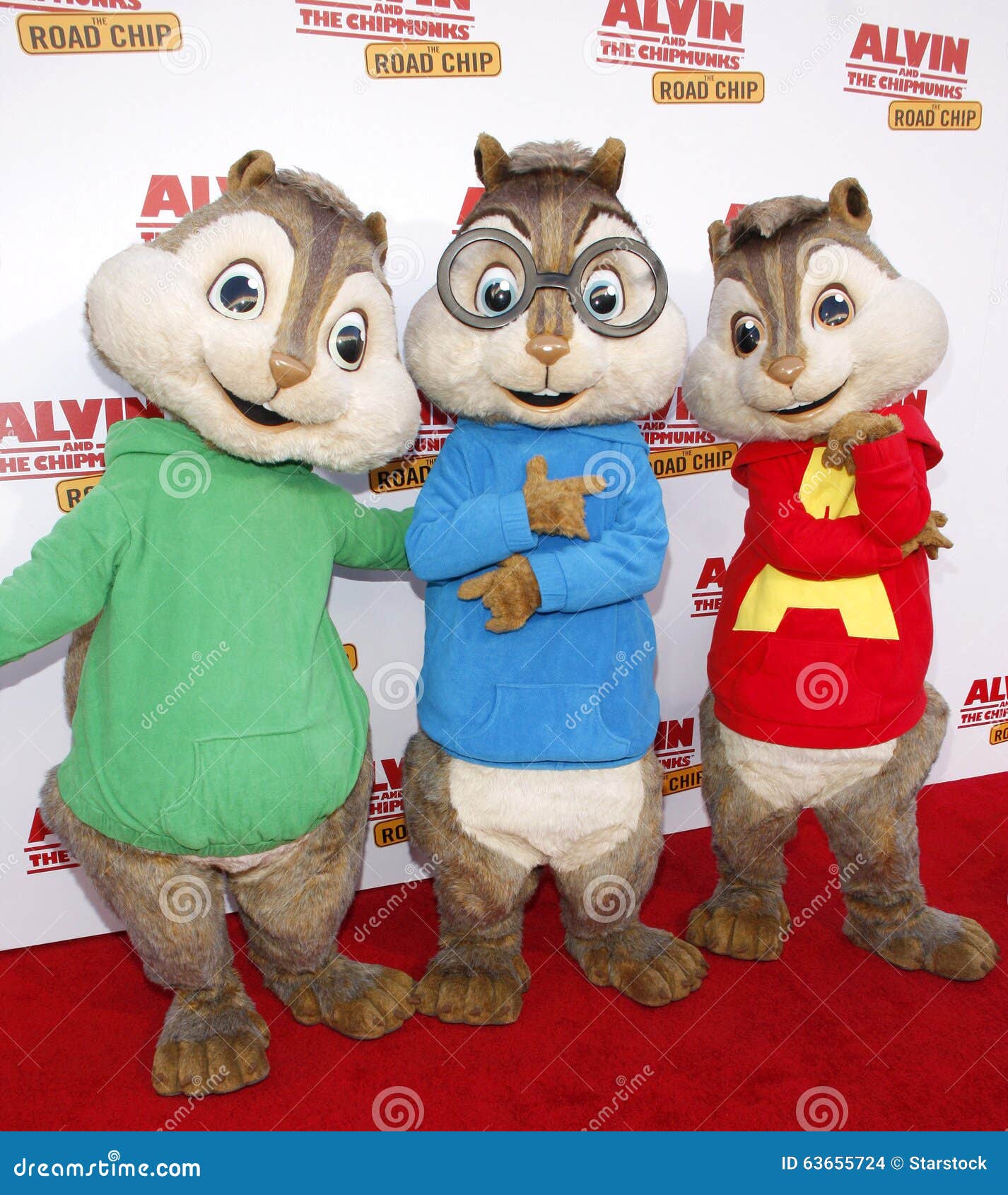 Lovely Sitting Chipmunks Red Alvin Simon Theodore Plush Toy