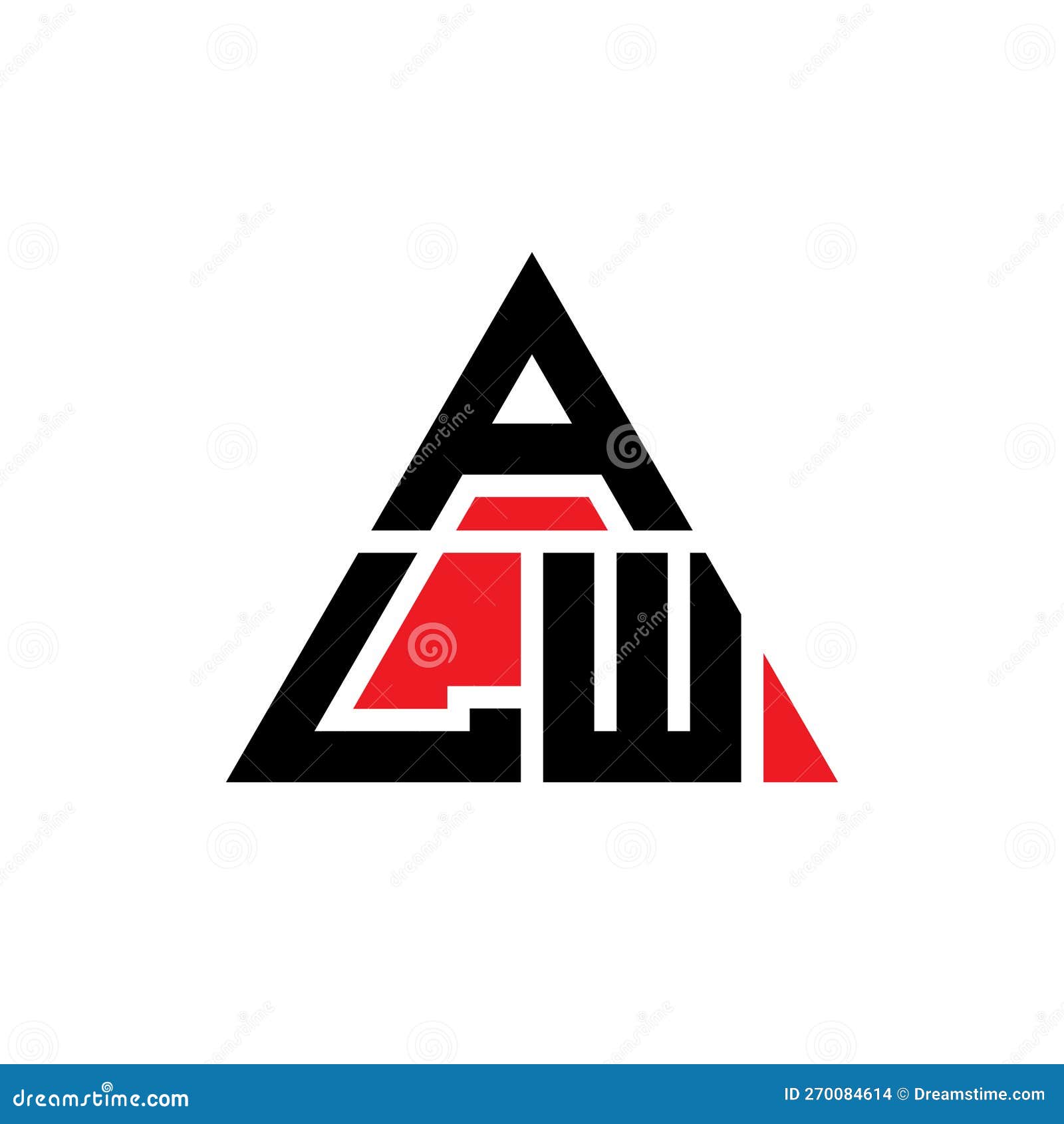 alw triangle letter logo  with triangle . alw triangle logo  monogram. alw triangle  logo template with red