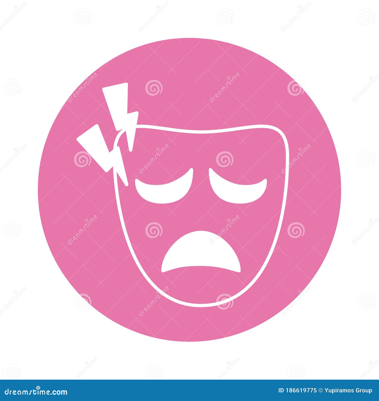 alzheimer disease, face mask depresion, decrease in mental human ability color block style icon