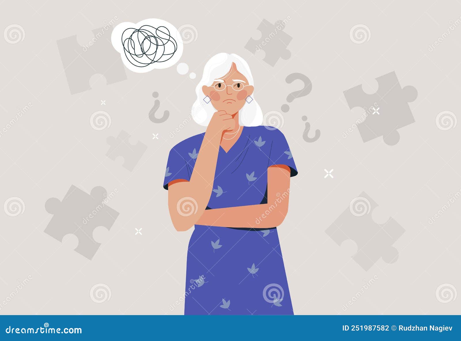 Dementia Cartoon Poster Vector Illustration | CartoonDealer.com #112213192