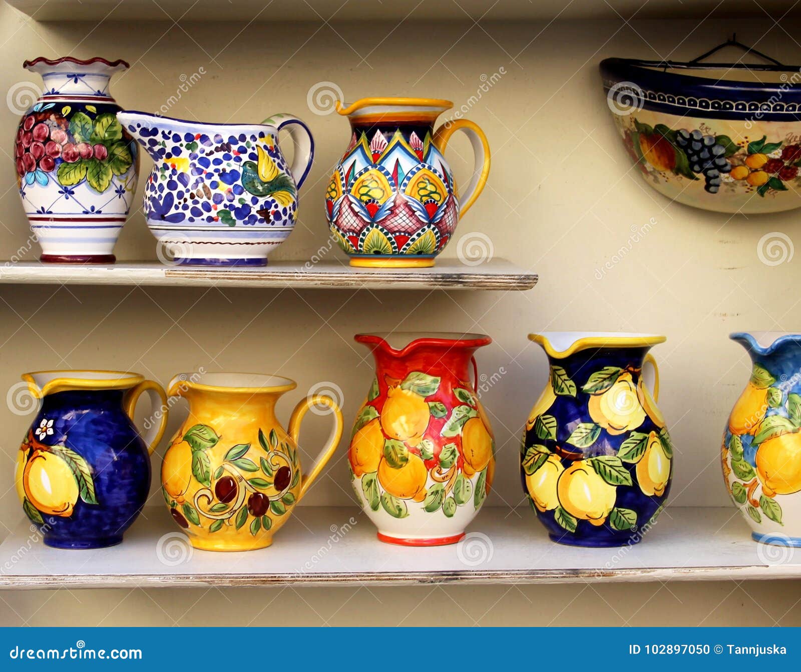 Amalfi coast ceramic dish stock photo. Image of pottery 102897050