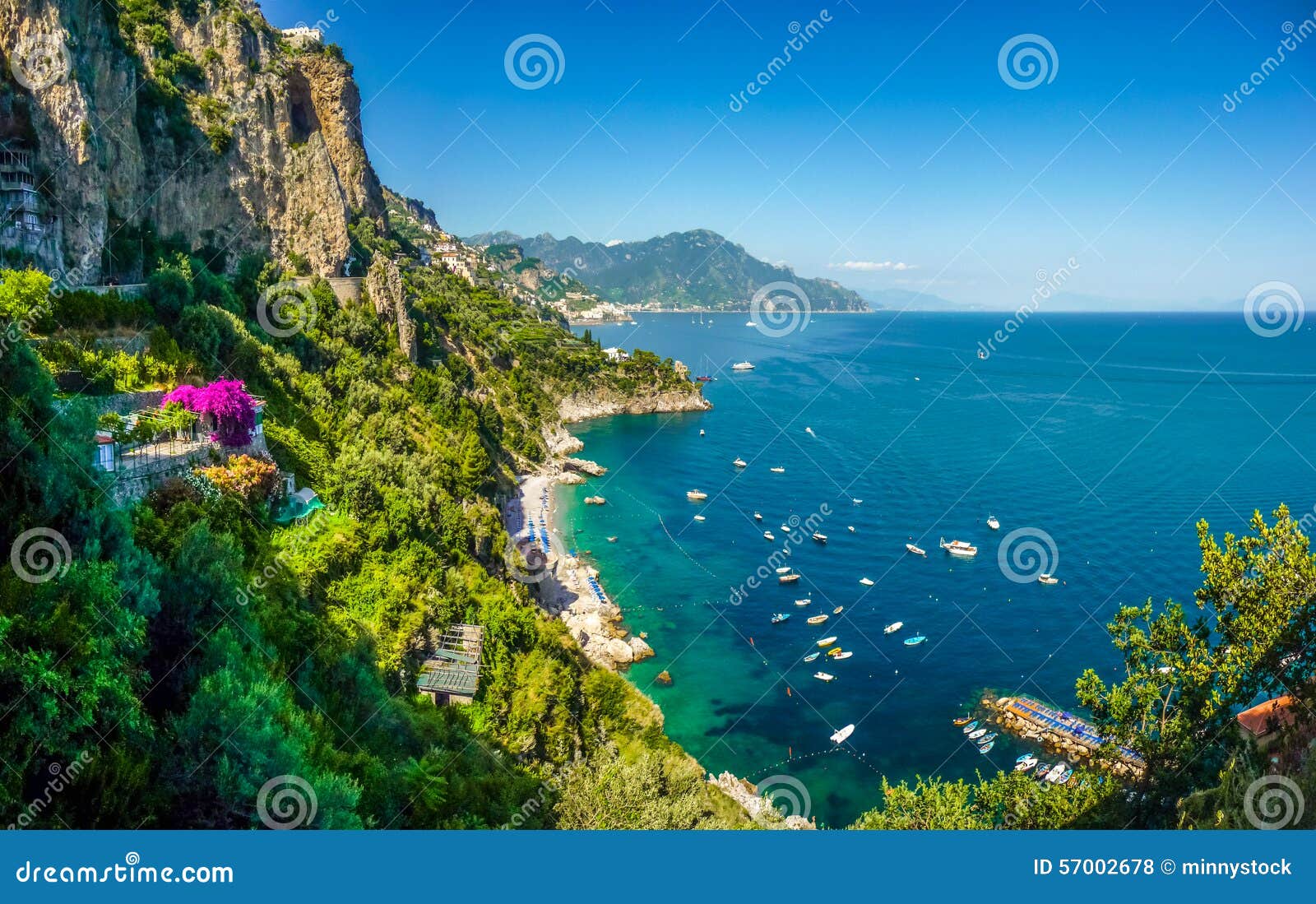 amalfi coast panorama, campania, italy