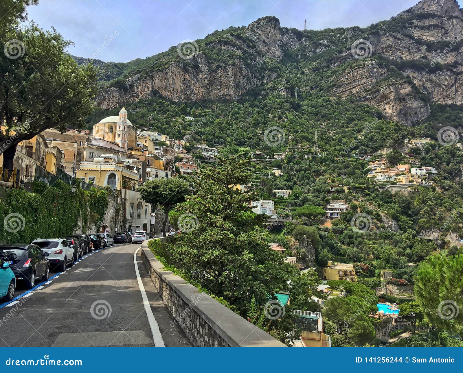 Traveling Along the Amazing, Scenic Amalfi Coast Road Stock Photo ...