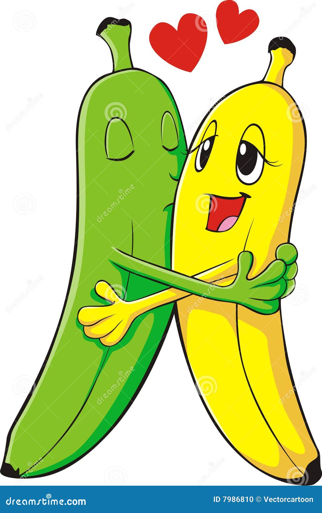 Amantes da banana ilustração stock. Ilustração de beijo 7986810