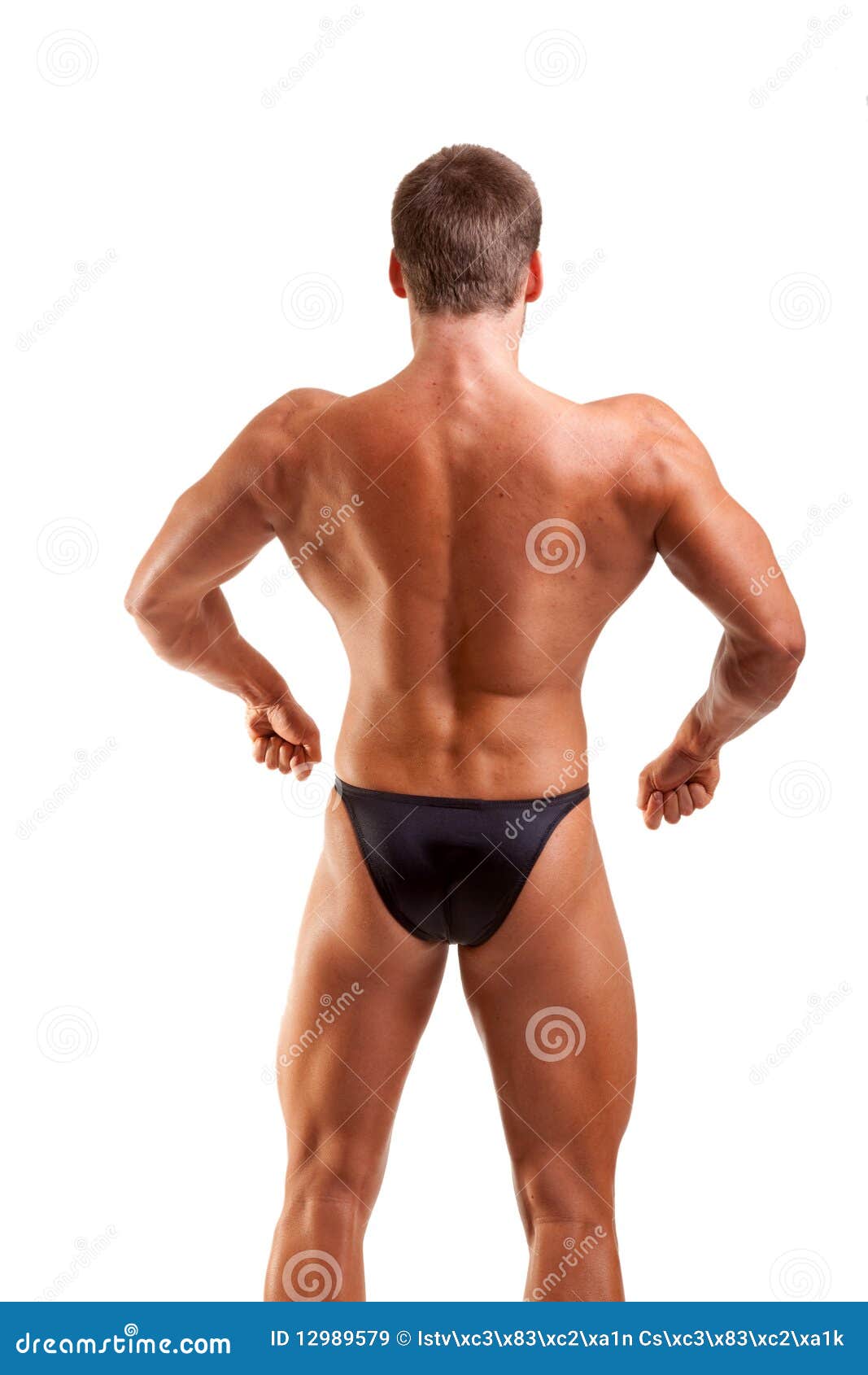 Amateur bodybuilder posing stock image