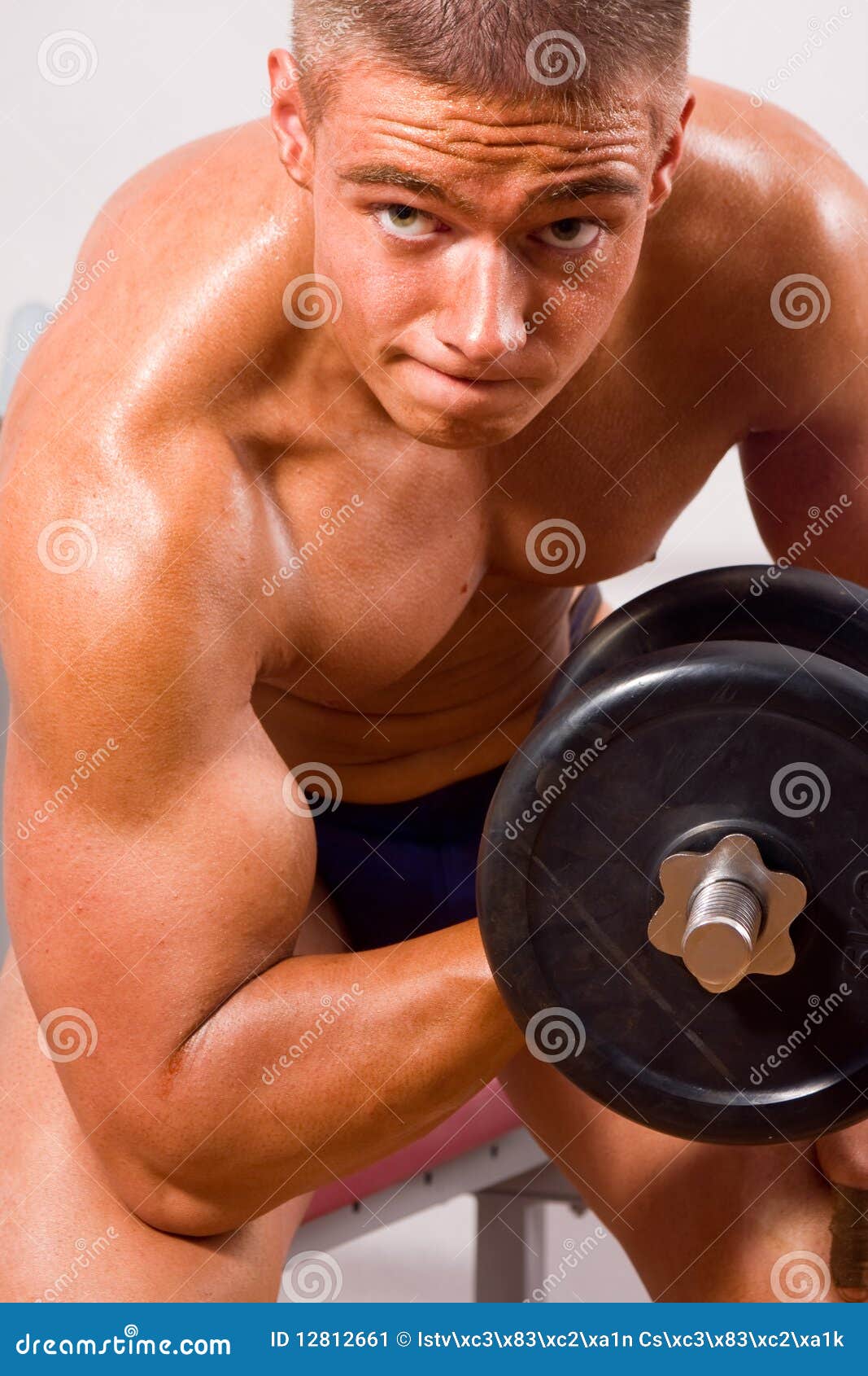 Amateur Bodybuilder Training Stock Image