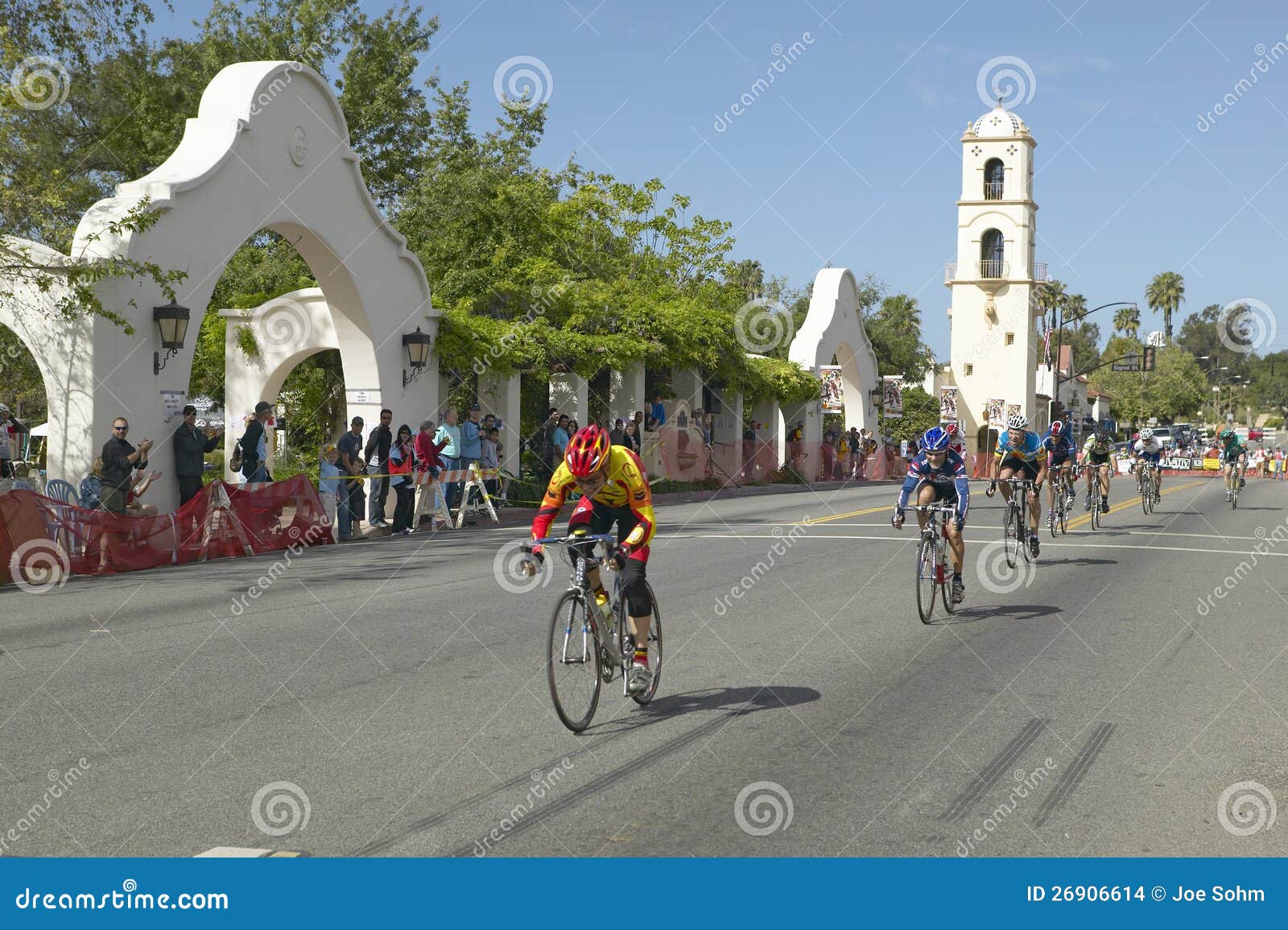 Amateur Men Bicyclists competing in the Garrett Lemire Memorial Grand Prix National Racing Circuit (NRC) on April 10, 2005 in Ojai, CA