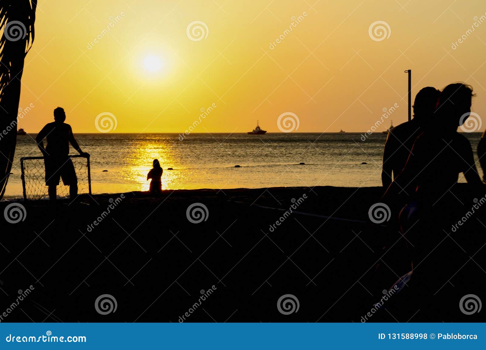 Amateurs Playing Football at Jumeira Beach in Santa Marta, Colombia ...