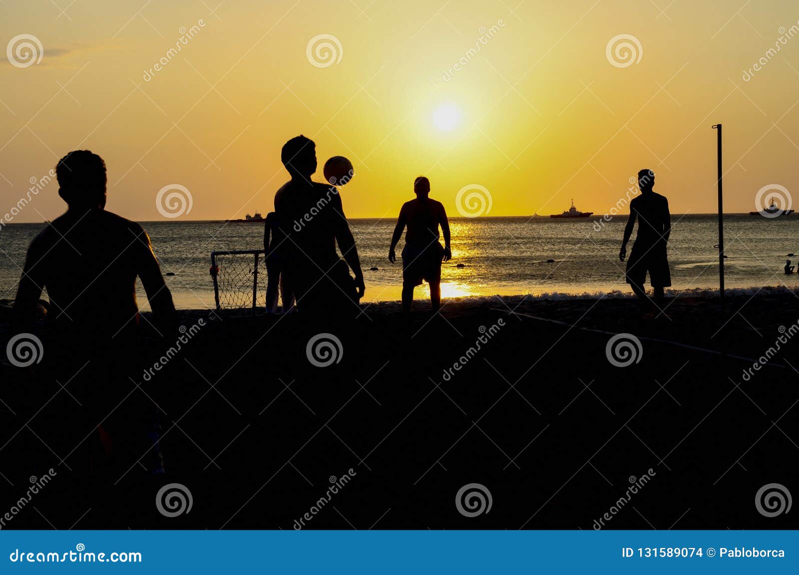 Amateurs Playing Football at Jumeira Beach in Santa Marta, Colombia ...