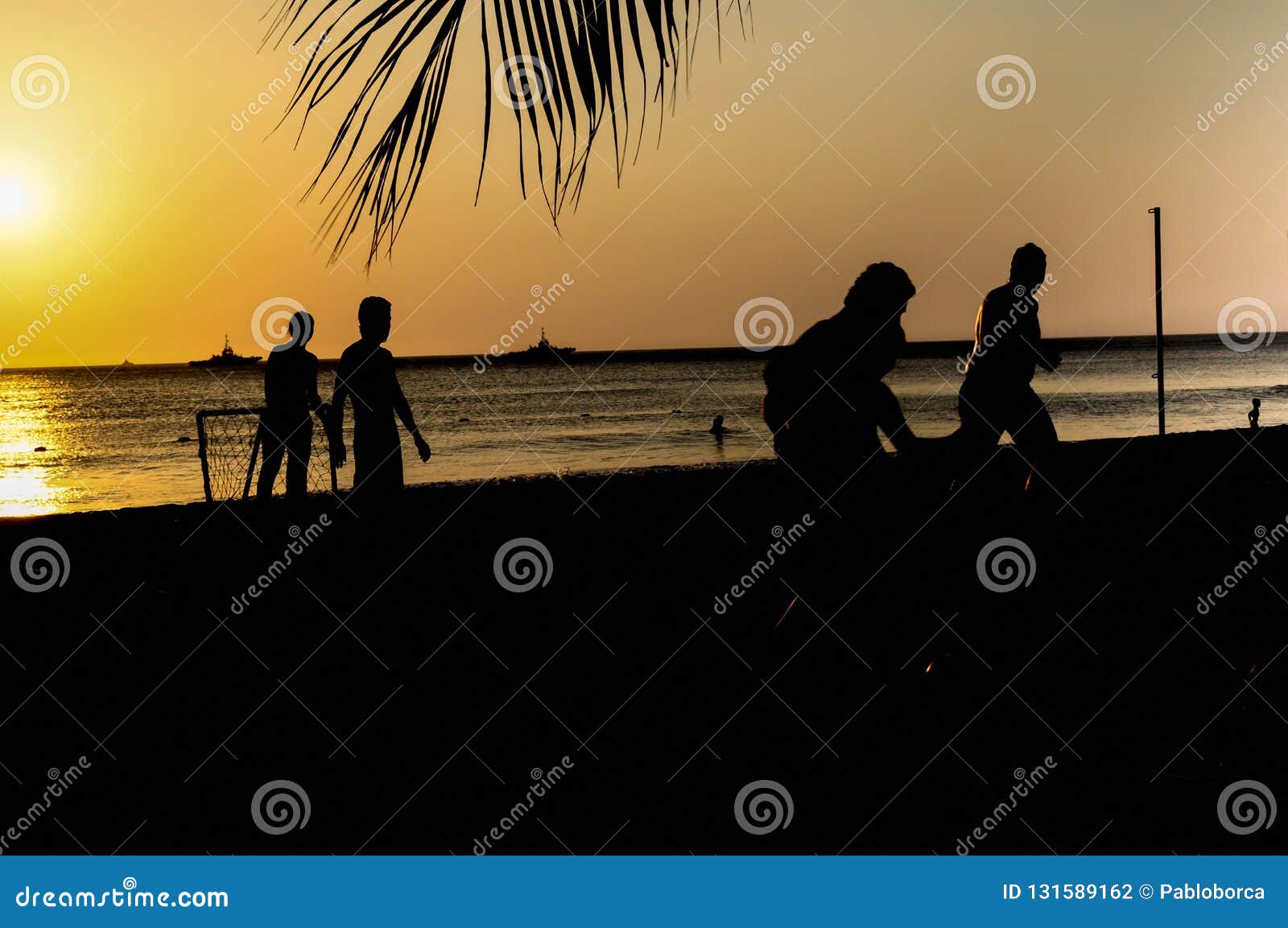 Amateurs Playing Football at Jumeira Beach in Santa Marta, Colombia ...