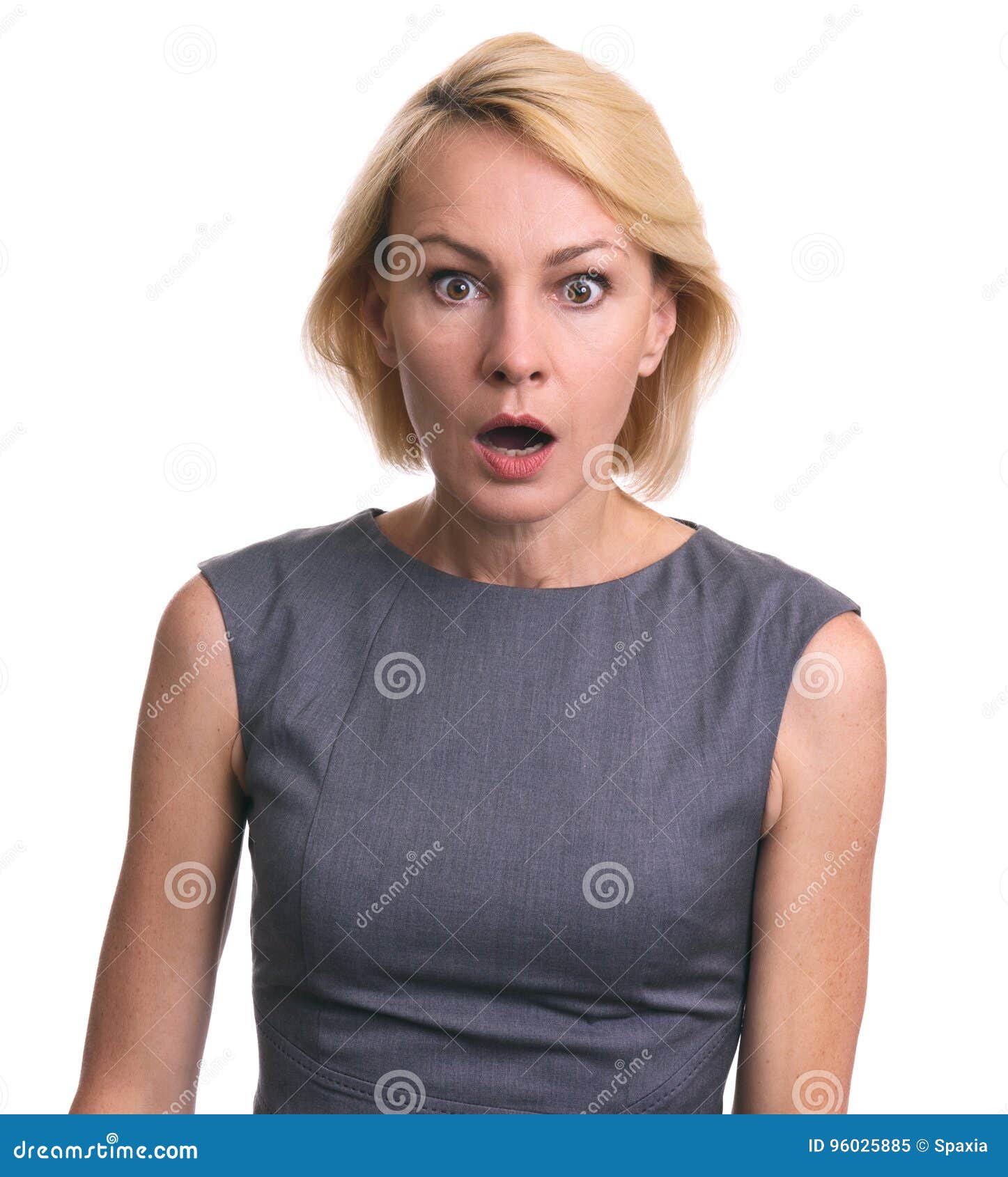 Amazed Woman Looking At Camera Stock Image Image Of Caucasian Emotion 96025885