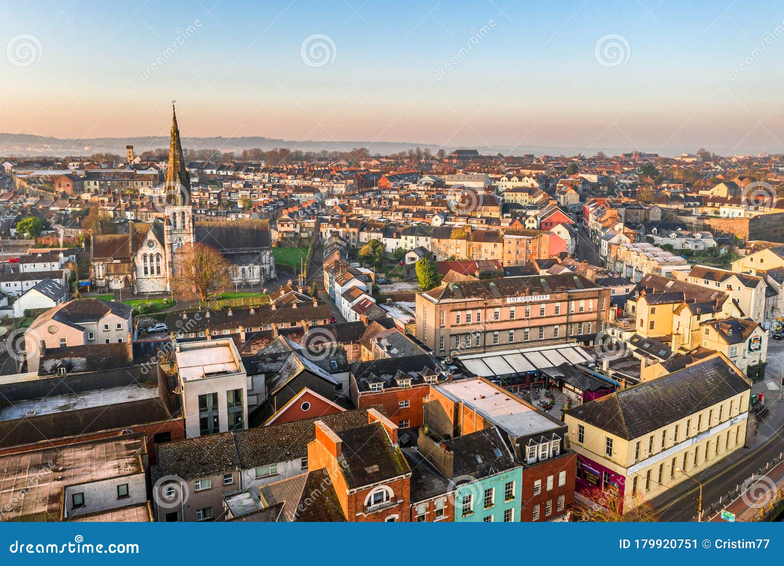 Amazing Aerial View Drone Cork City Center Ireland Irish Landmark ...