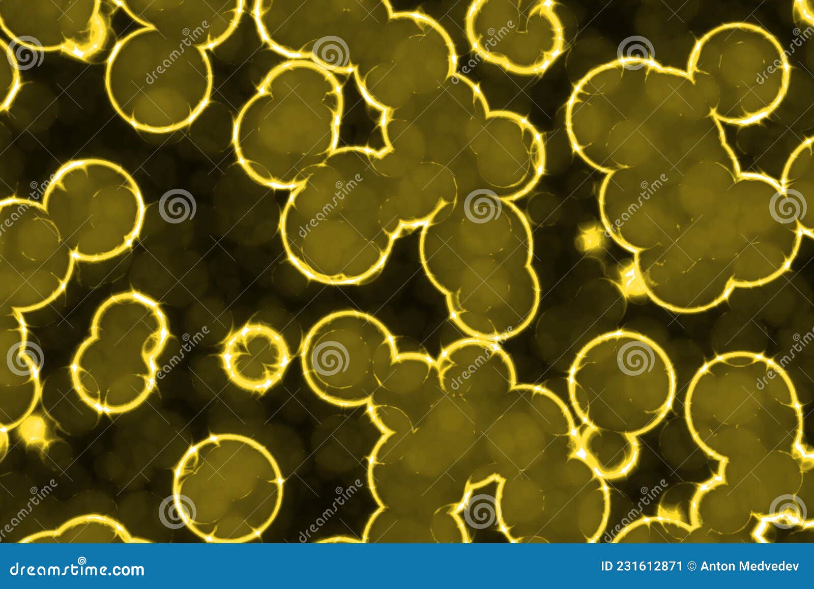 creative amazing yellow huge amount of biological unicellulars digital drawn background texture 