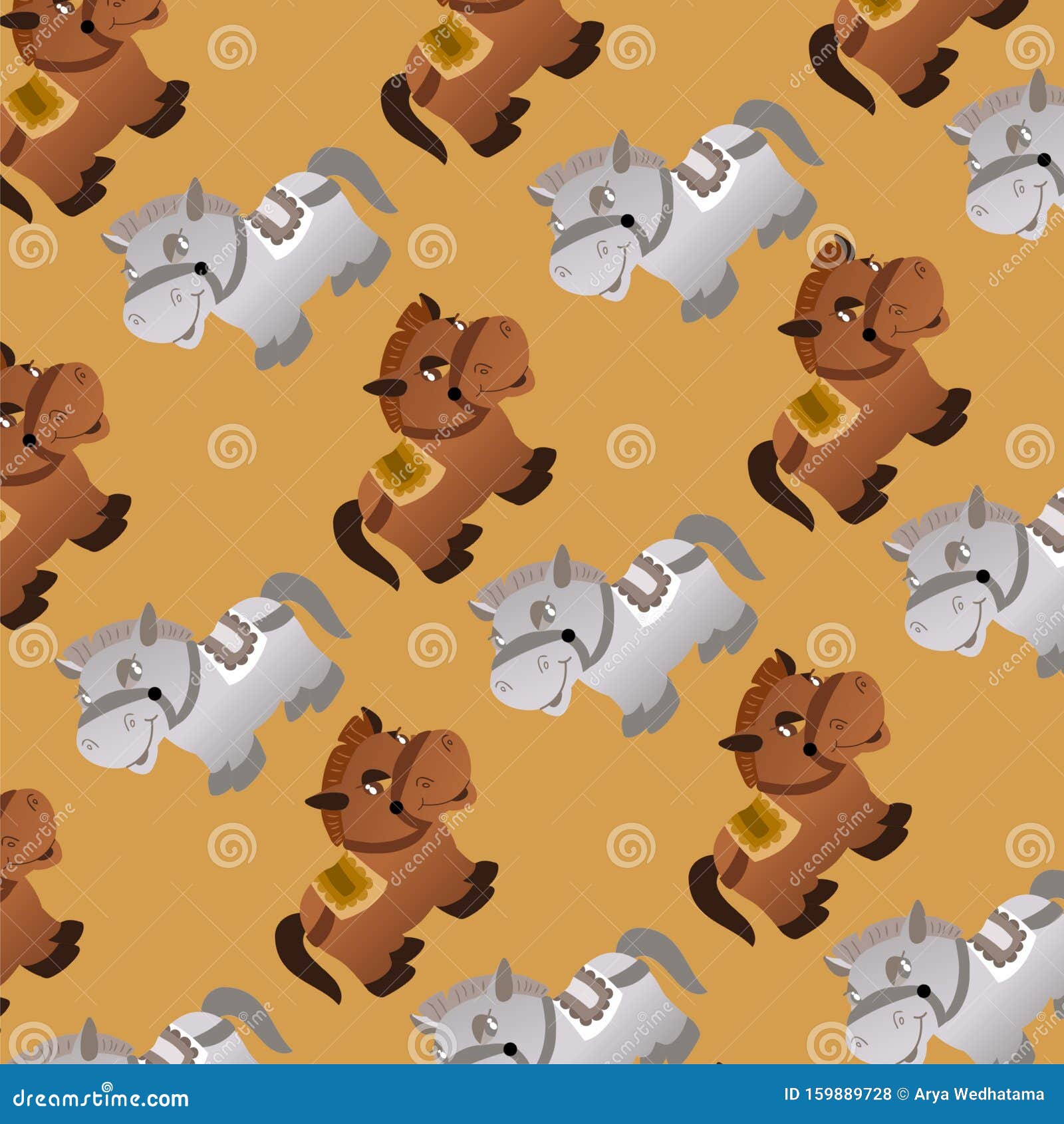 The Amazing of Cute Horse Cartoon Funny Character, Pattern Wallpaper in  Brown Background Stock Illustration - Illustration of background, flora:  159889728