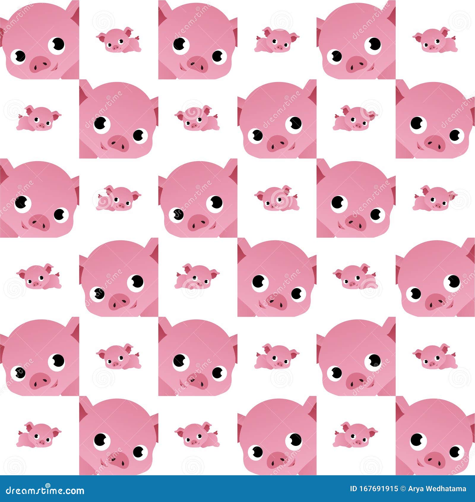 The Amazing of Cute Pig Illustration, Cartoon Funny Character, Pattern  Wallpaper Stock Illustration - Illustration of animal, cartoon: 167691915
