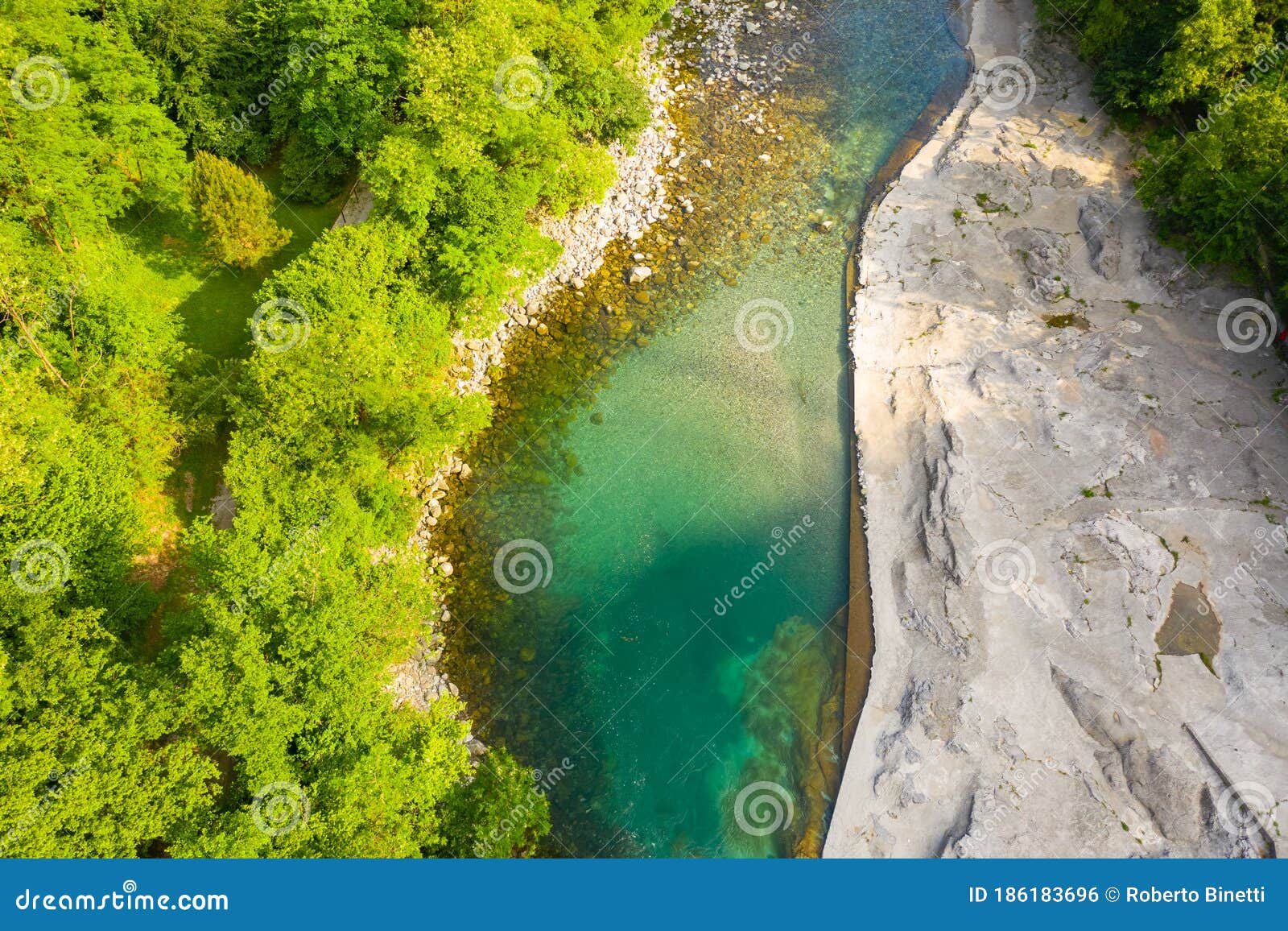 amazing drone view of the serio river