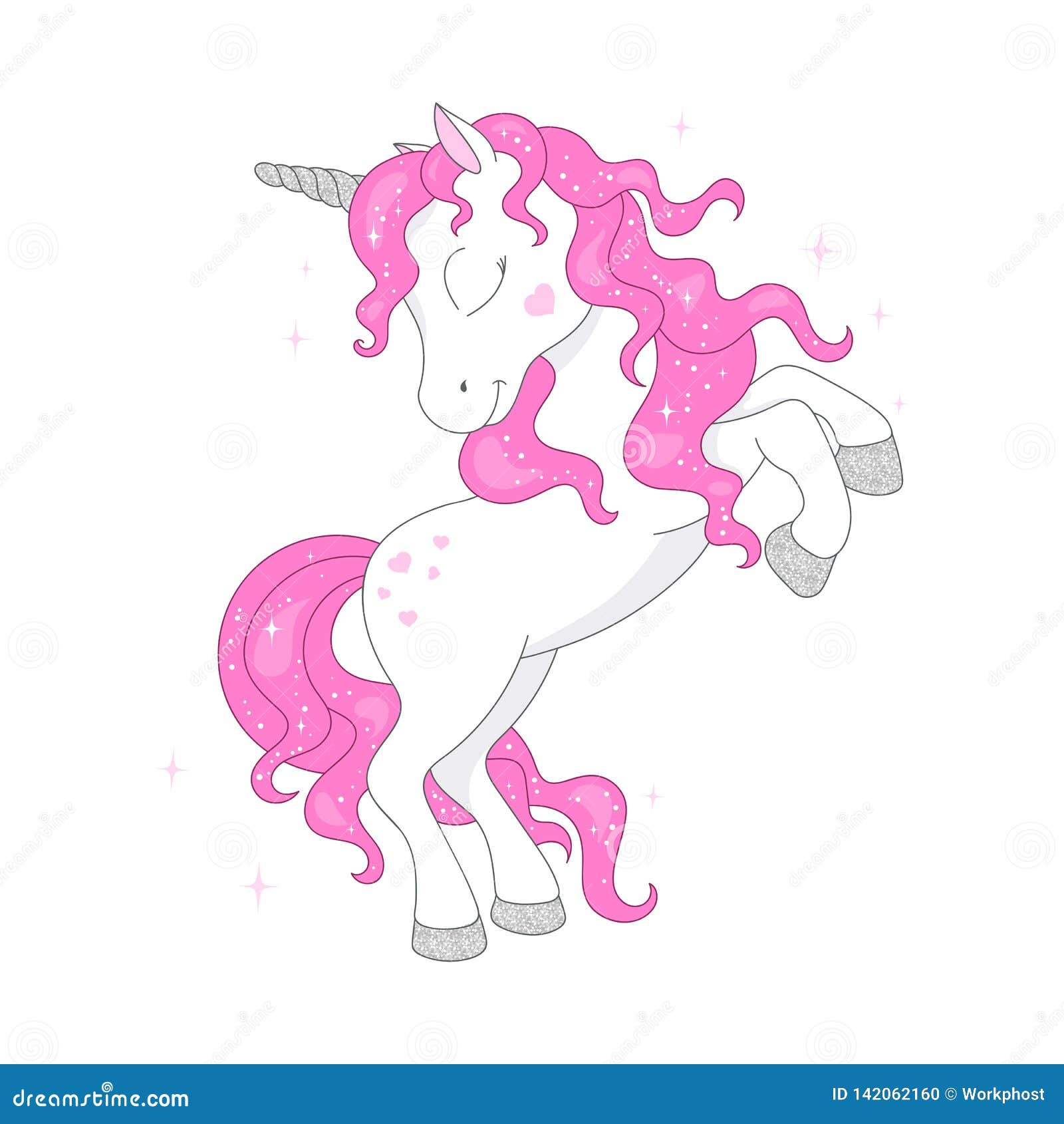 Amazing Glitter Unicorn Drawing For T-shirts. Design For ...