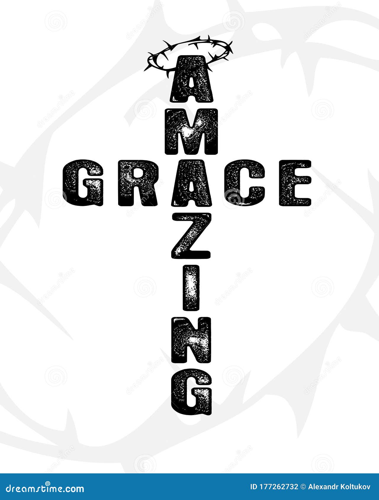 Amazing Grace Cross - Text in Cross Shape Stock Vector - Illustration ...