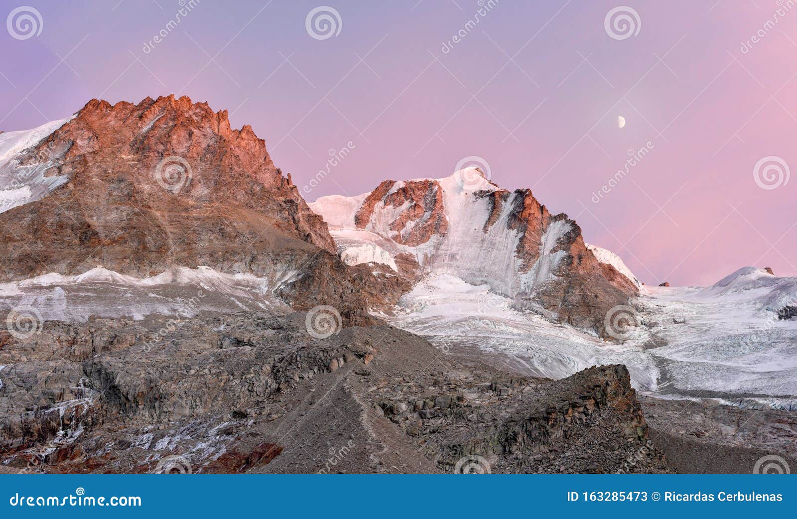 Amazing Gran Paradiso Mountain Stock Image - Image of snow, himalaya:  163285473