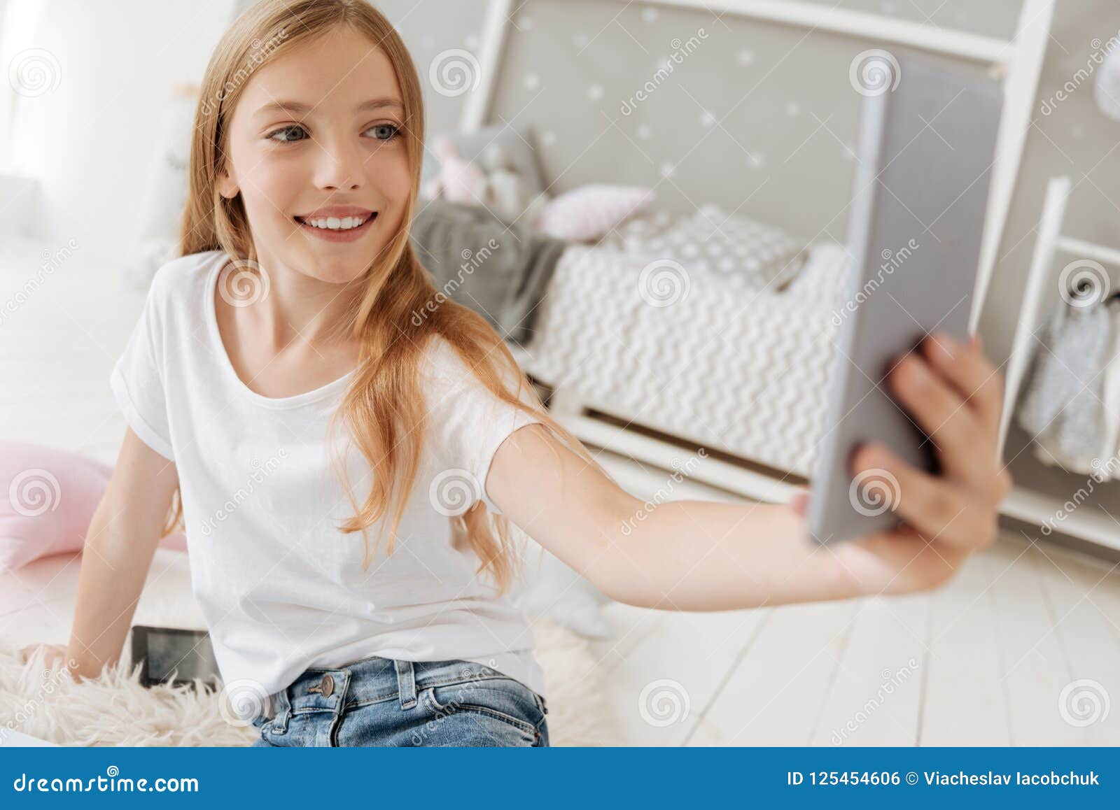 Amazing Kid Spending Free Time with Pleasure Stock Photo - Image of ...