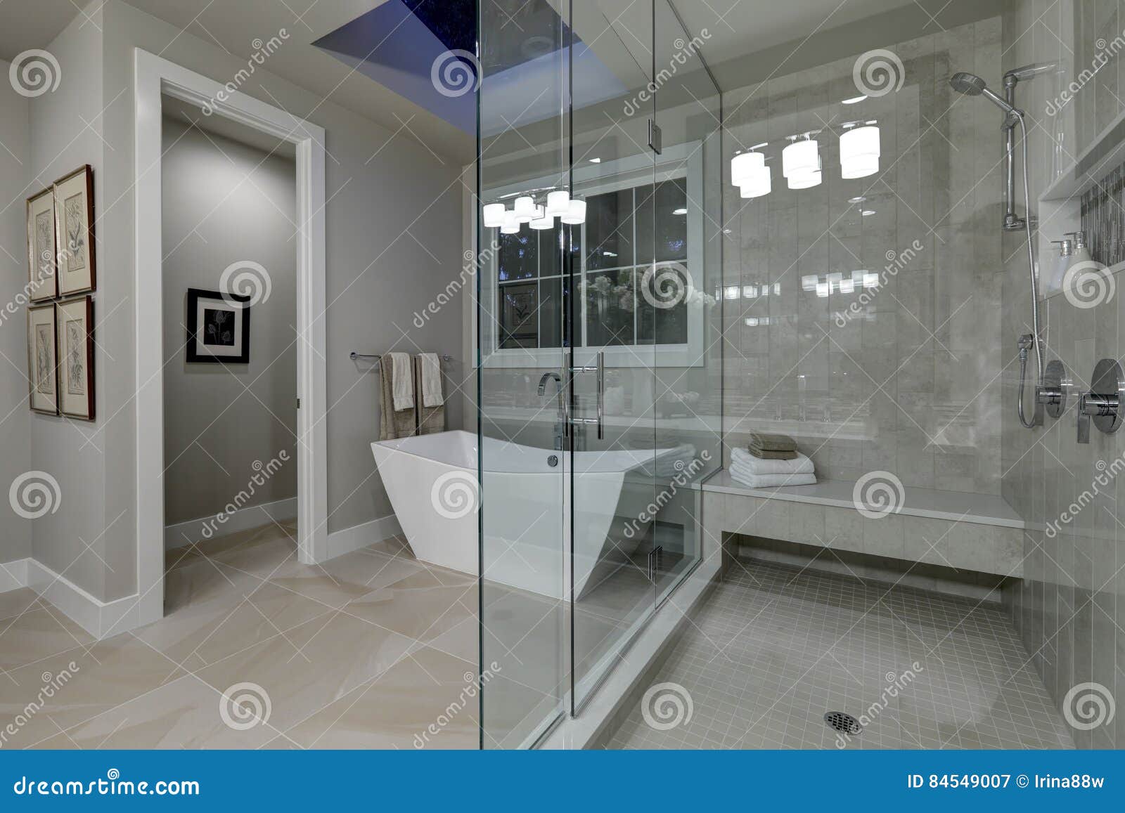 Master Bathroom With Walk In Shower amazing master bathroom with large glass walk-in shower stock Master Bathroom With Walk In Shower amazing master bathroom with large glass walk-in shower stock