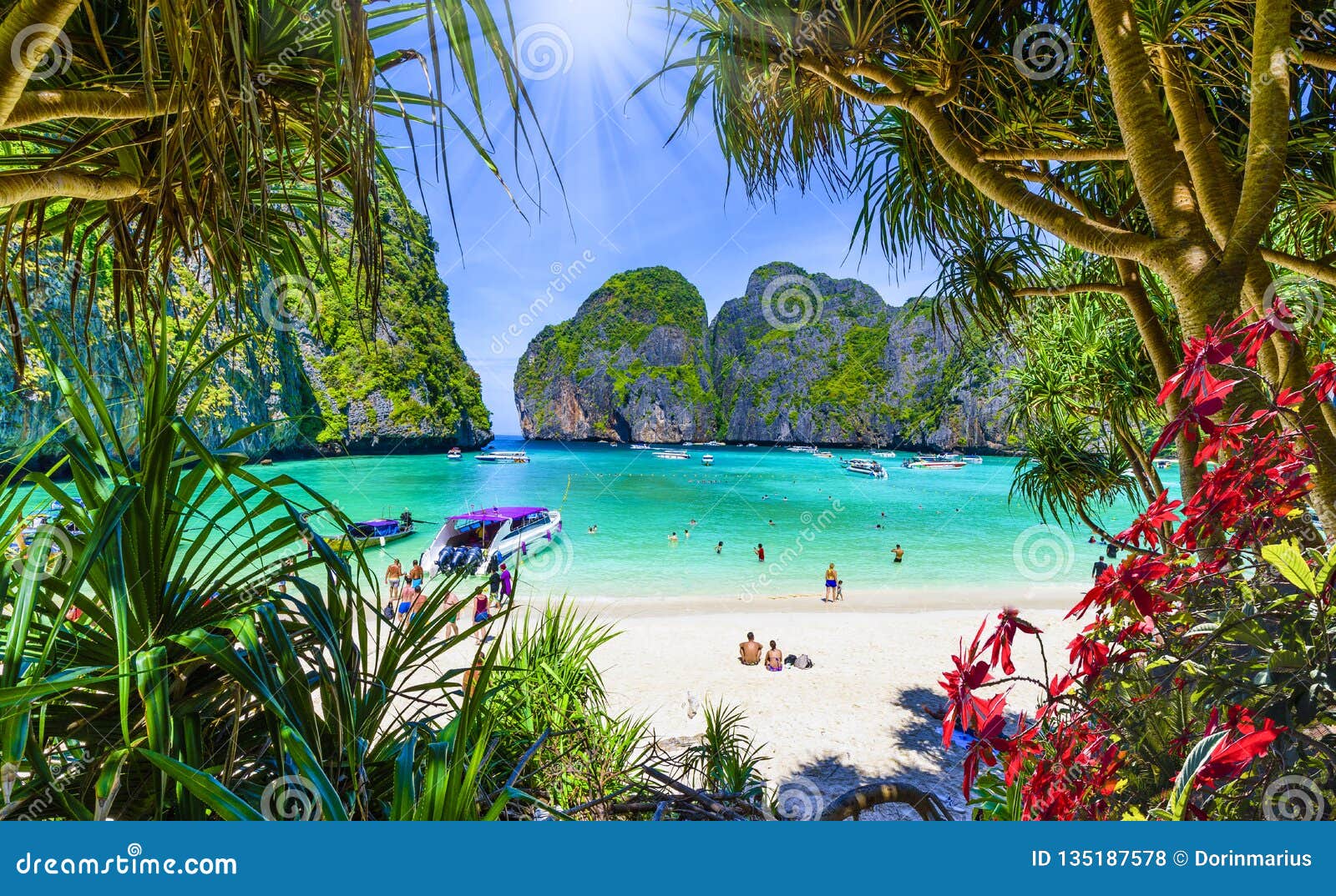 amazing maya beach in phi phi islands, thailand