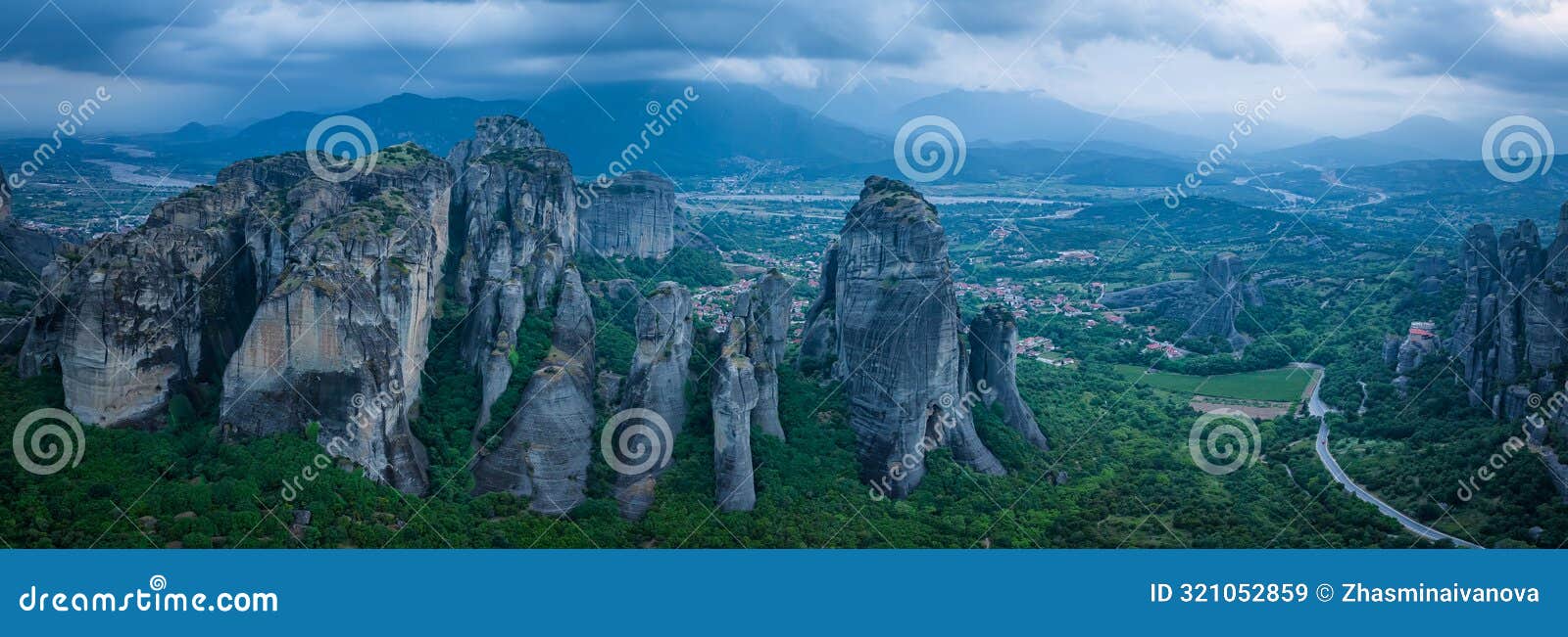 amazing panoramic view of meteora valley