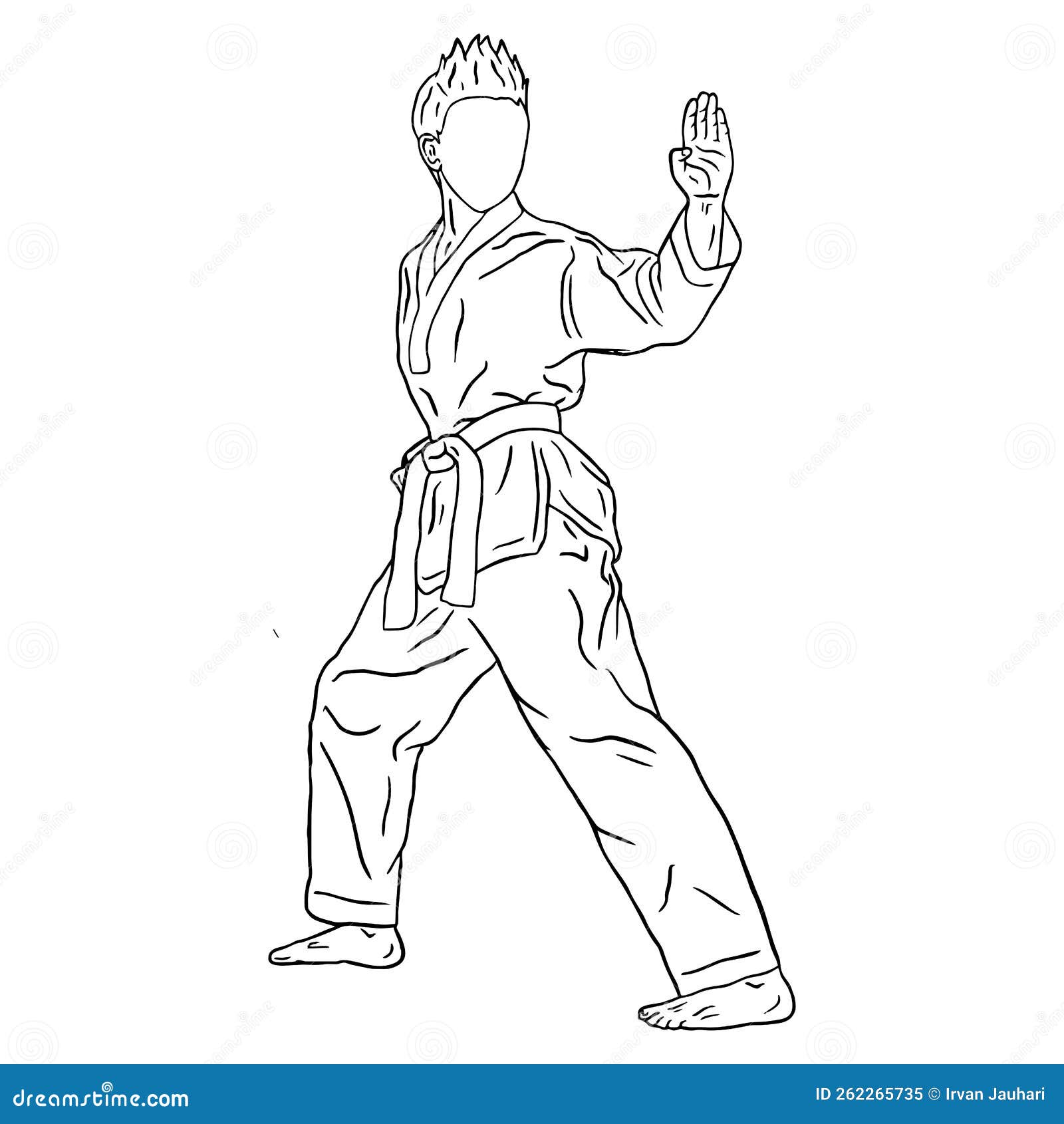 Amazing Pose Outline Art Taekwondo Fighter Logo Stock Illustration ...