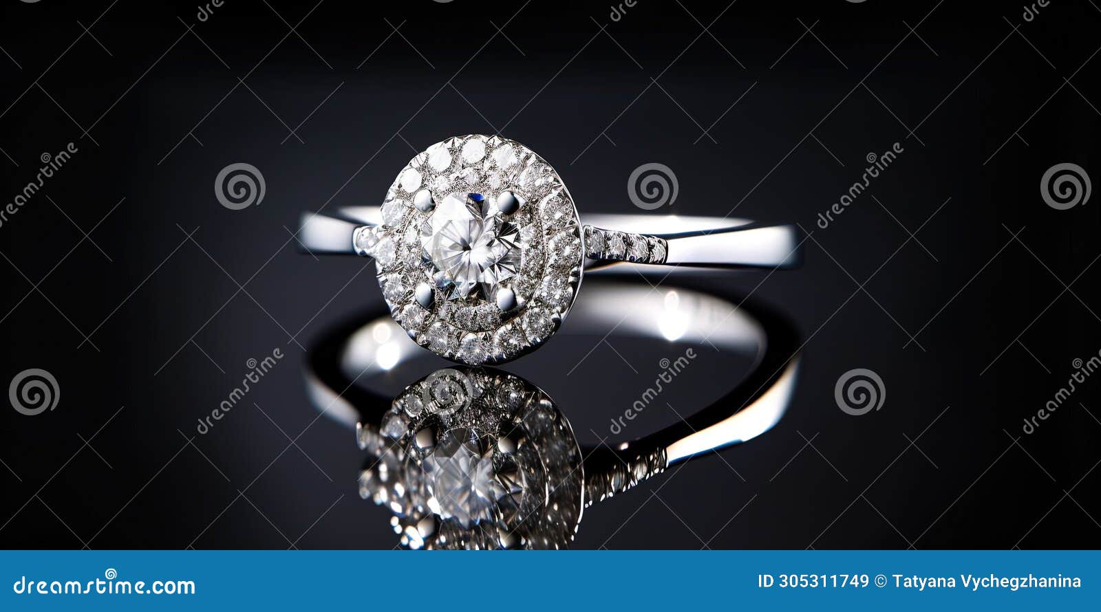 amazing ring with diamantes on a black background