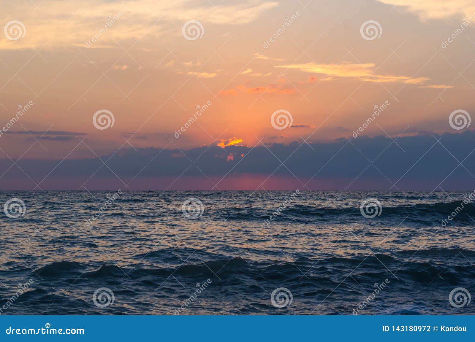 Amazing Sea Sunset The Sun Waves Clouds Stock Photo Image Of Coast