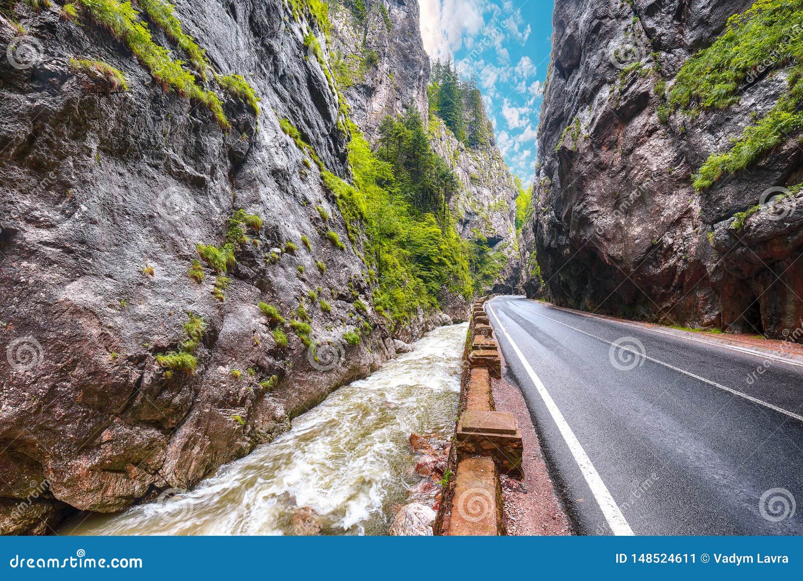 Amazing Summer View Of Bicaz Canyon Cheile Bicazului Stock Image Image Of Asphalt Journey